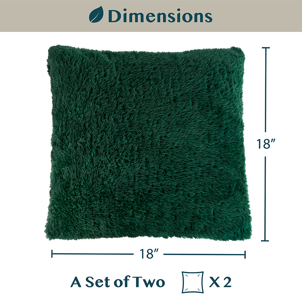 Throw Pillow Covers Set of 2 Sofa Decor Fuzzy Cushion Cases 2 Sizes with Zipper