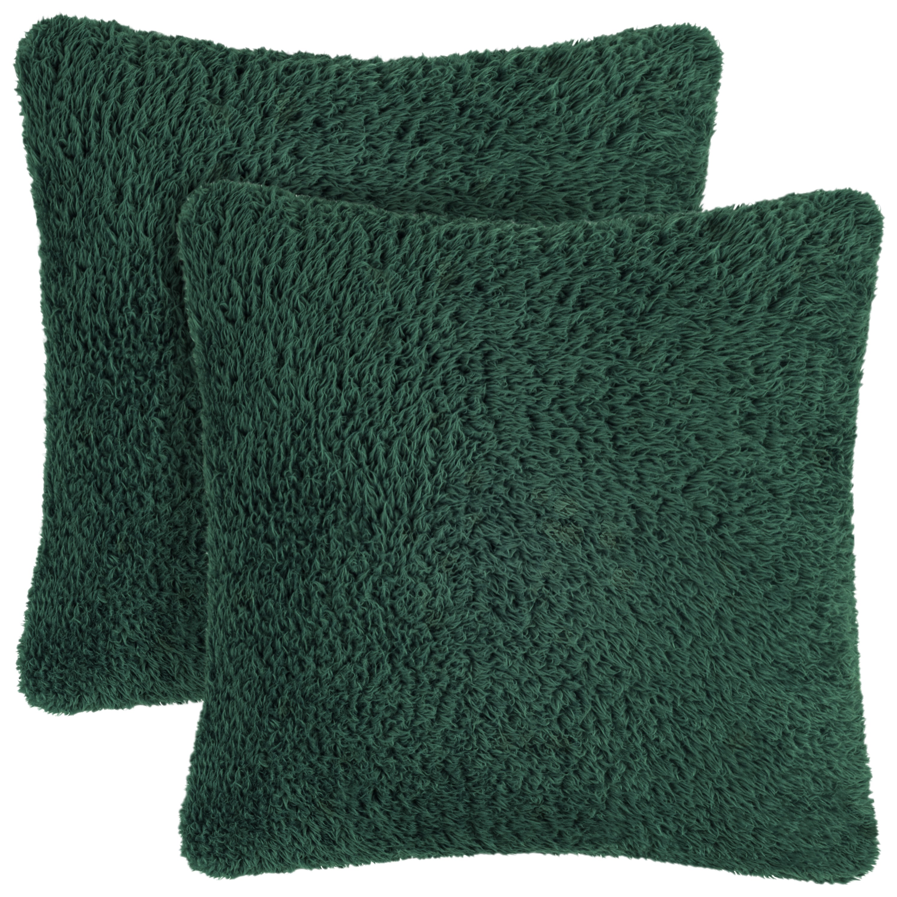 Throw Pillow Covers Set of 2 Sofa Decor Fuzzy Cushion Cases 2 Sizes with Zipper