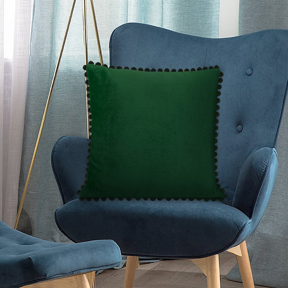 Throw Pillow Covers Set of 2 Sofa Decor POM POM Cushion Case 2 Sizes with Zipper