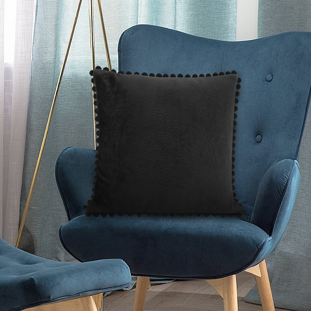 Throw Pillow Covers Set of 2 Sofa Decor POM POM Cushion Case 2 Sizes with Zipper