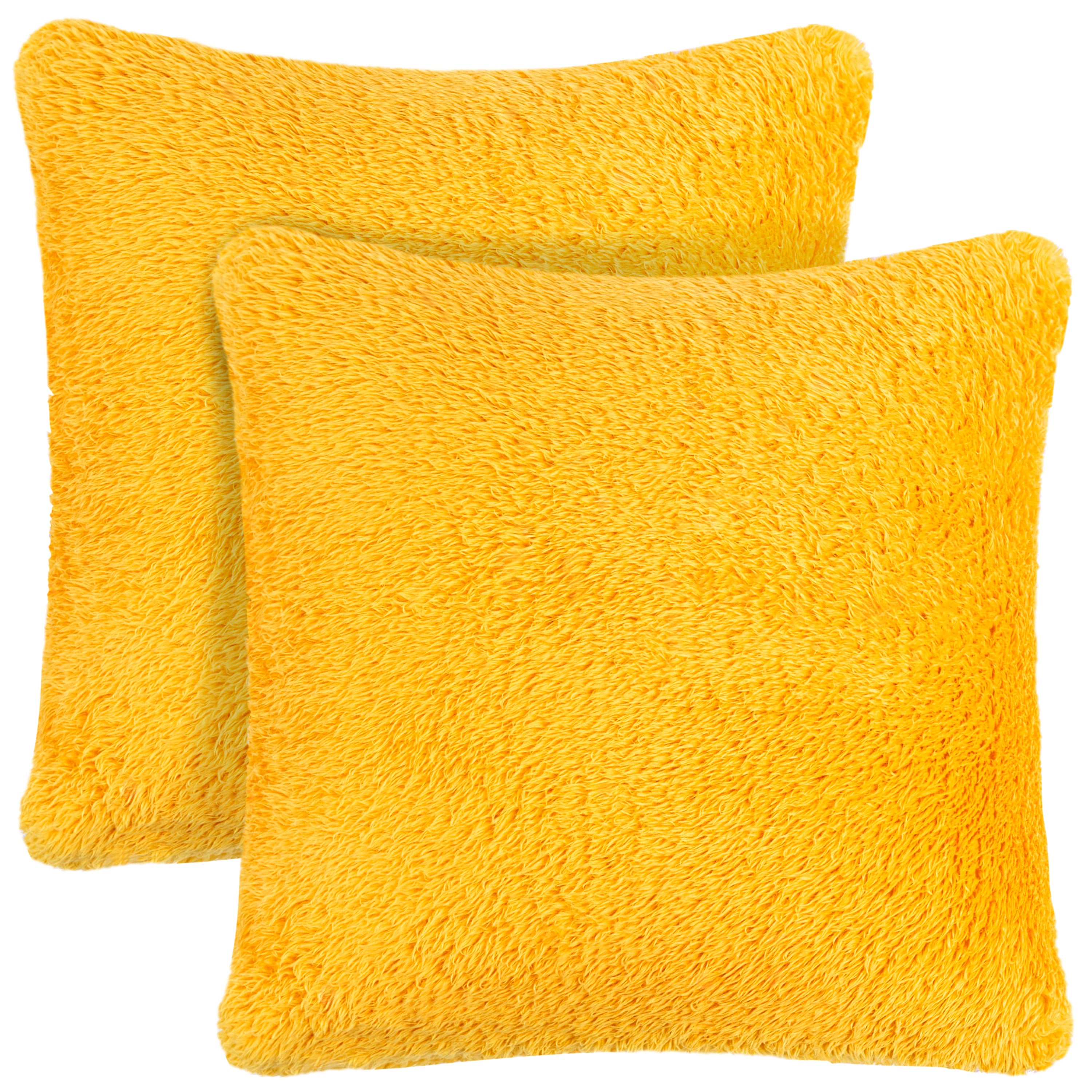 Throw Pillow Covers Set of 2 Sofa Decor Fuzzy Cushion Cases 2 Sizes with Zipper