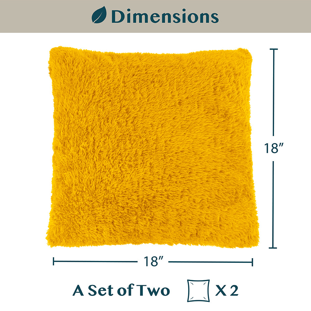 Throw Pillow Covers Set of 2 Sofa Decor Fuzzy Cushion Cases 2 Sizes with Zipper