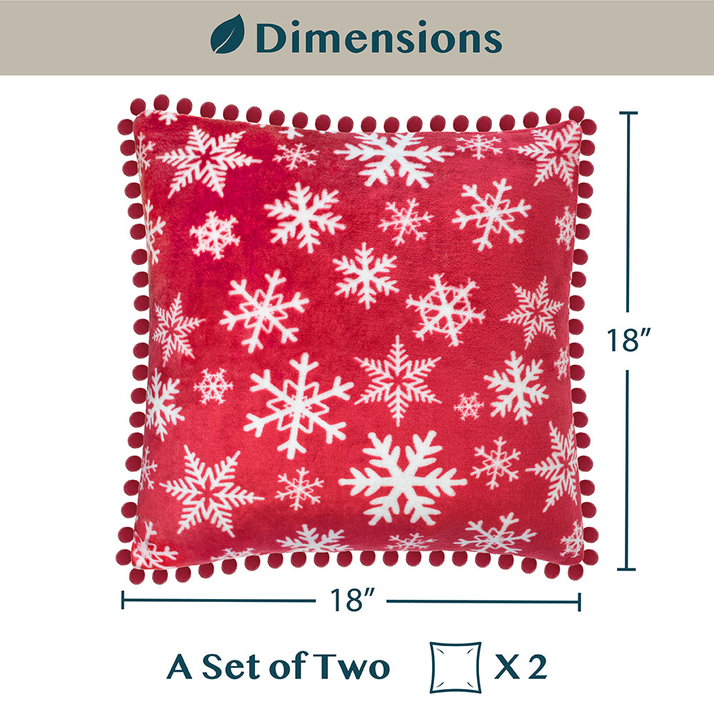 Throw Pillow Covers Set of 2 Sofa Decor POM POM Cushion Case 2 Sizes with Zipper