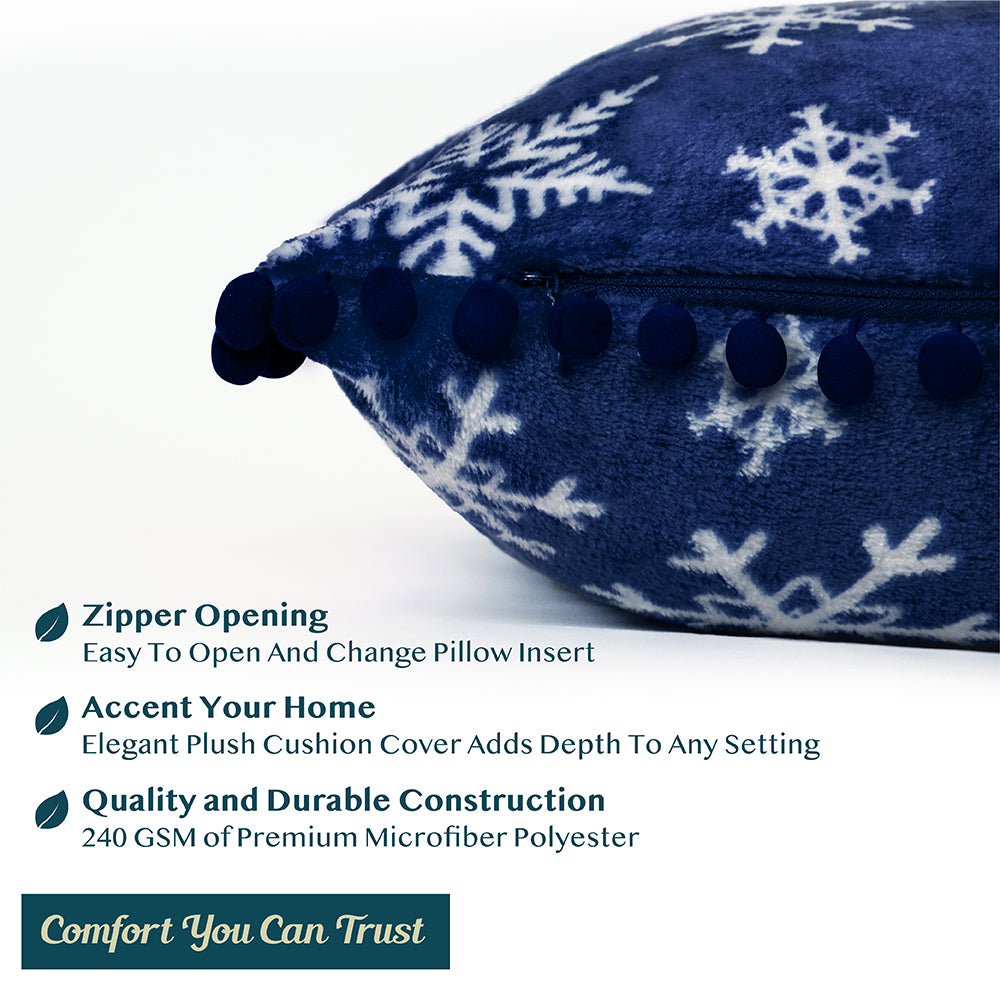 Throw Pillow Covers Set of 2 Sofa Decor POM POM Cushion Case 2 Sizes with Zipper