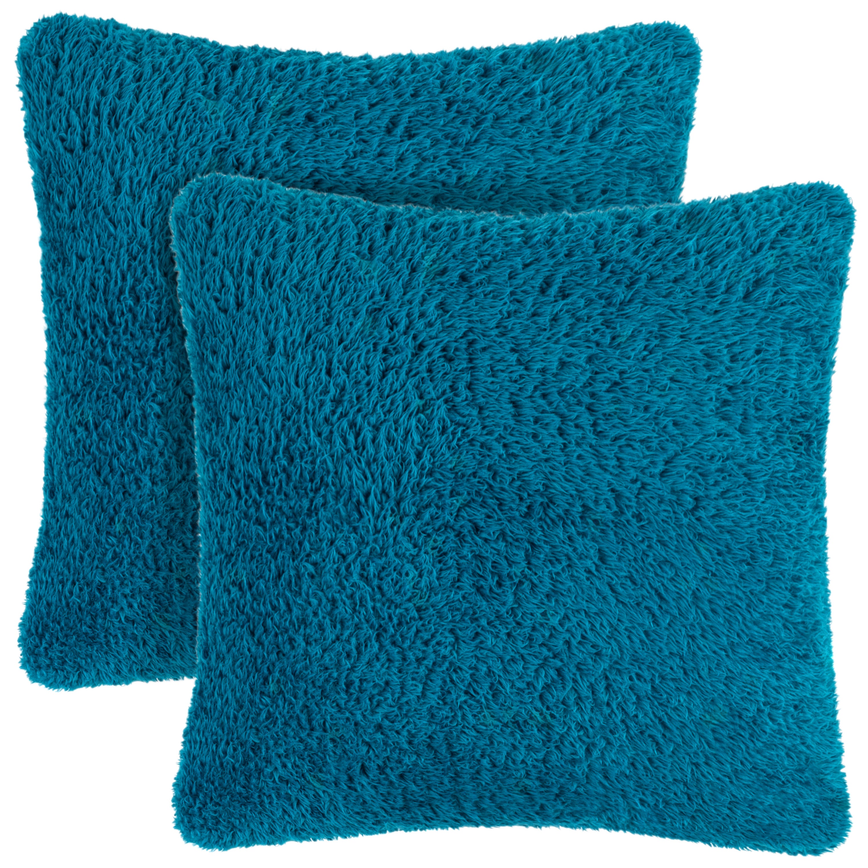 Throw Pillow Covers Set of 2 Sofa Decor Fuzzy Cushion Cases 2 Sizes with Zipper