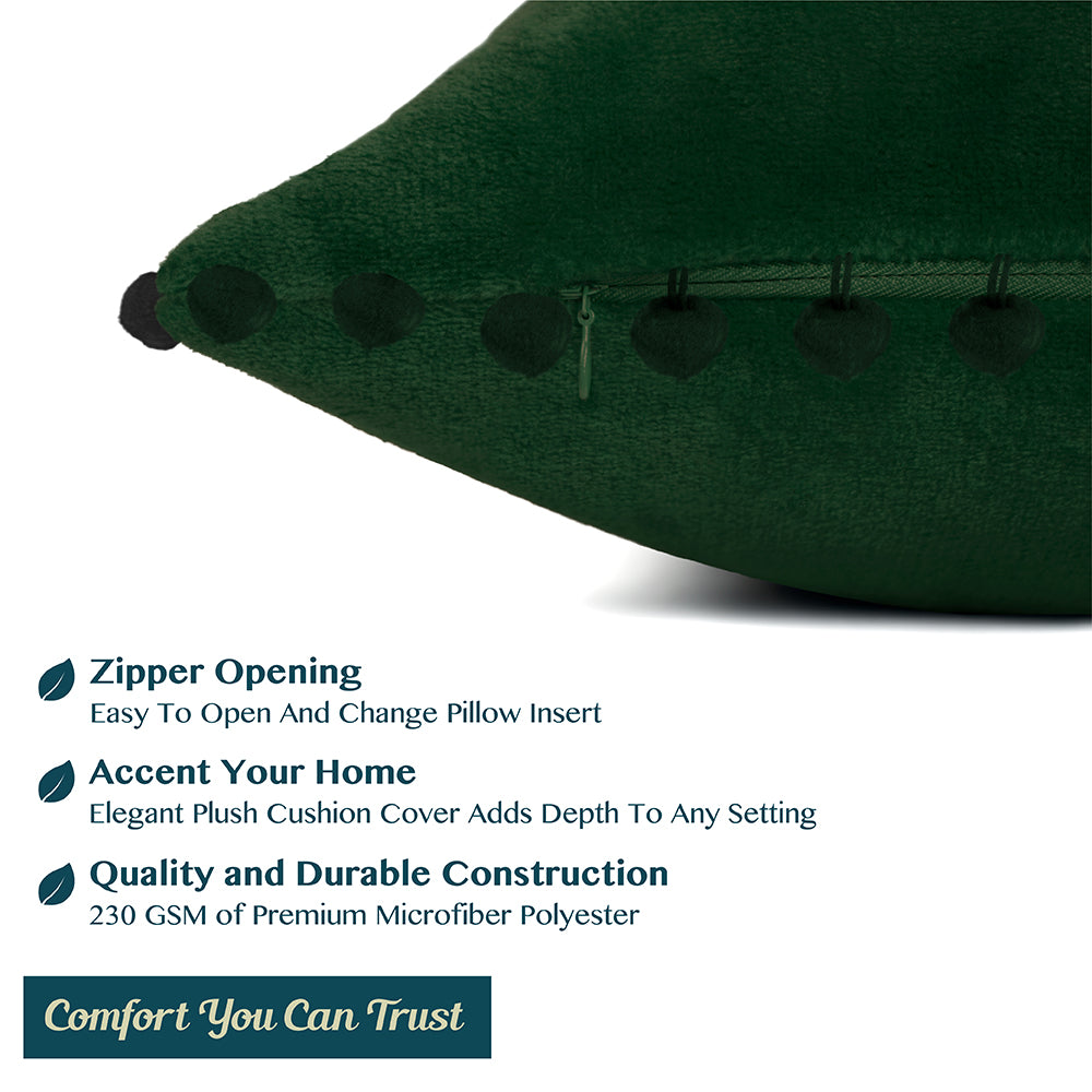 Throw Pillow Covers Set of 2 Sofa Decor POM POM Cushion Case 2 Sizes with Zipper