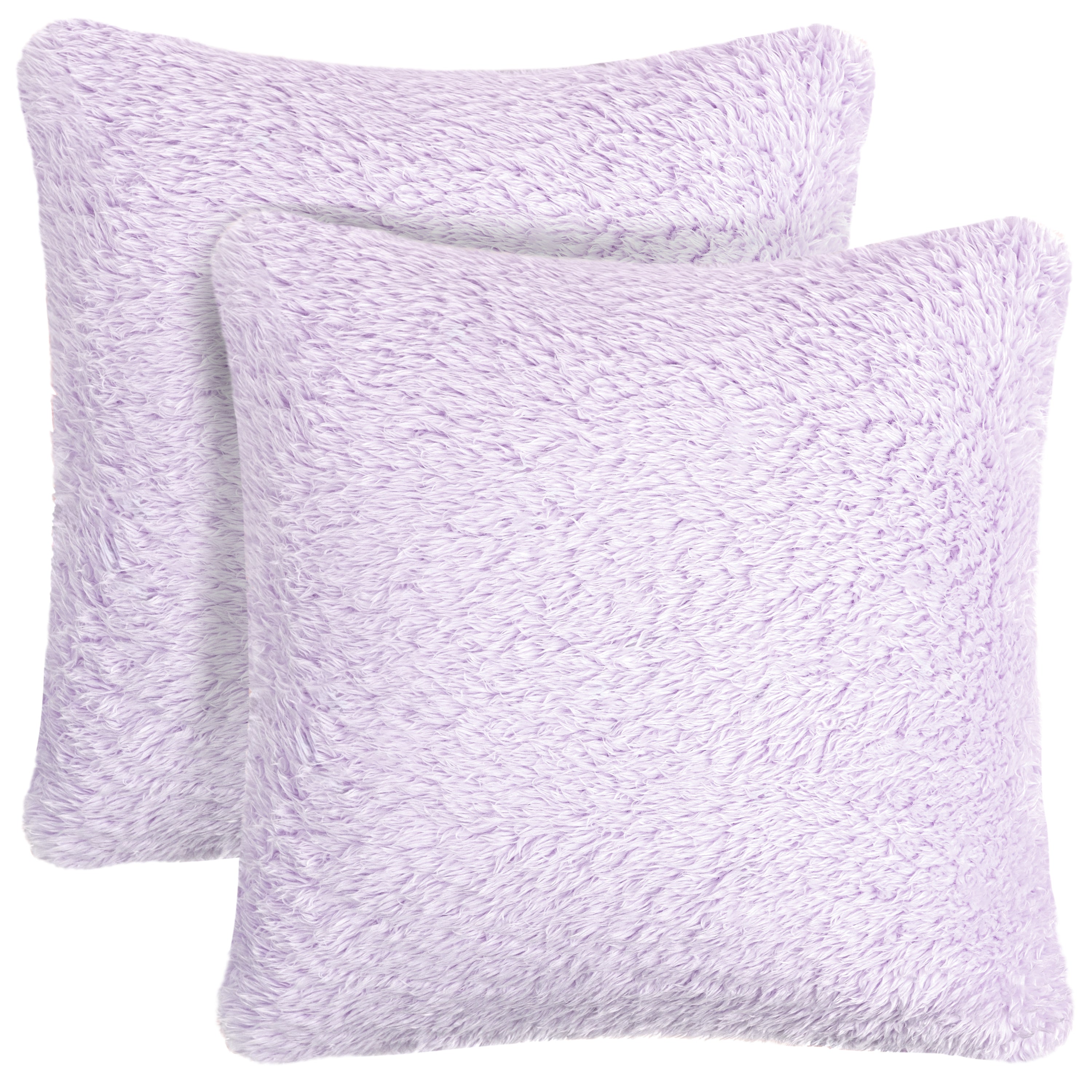 Throw Pillow Covers Set of 2 Sofa Decor Fuzzy Cushion Cases 2 Sizes with Zipper