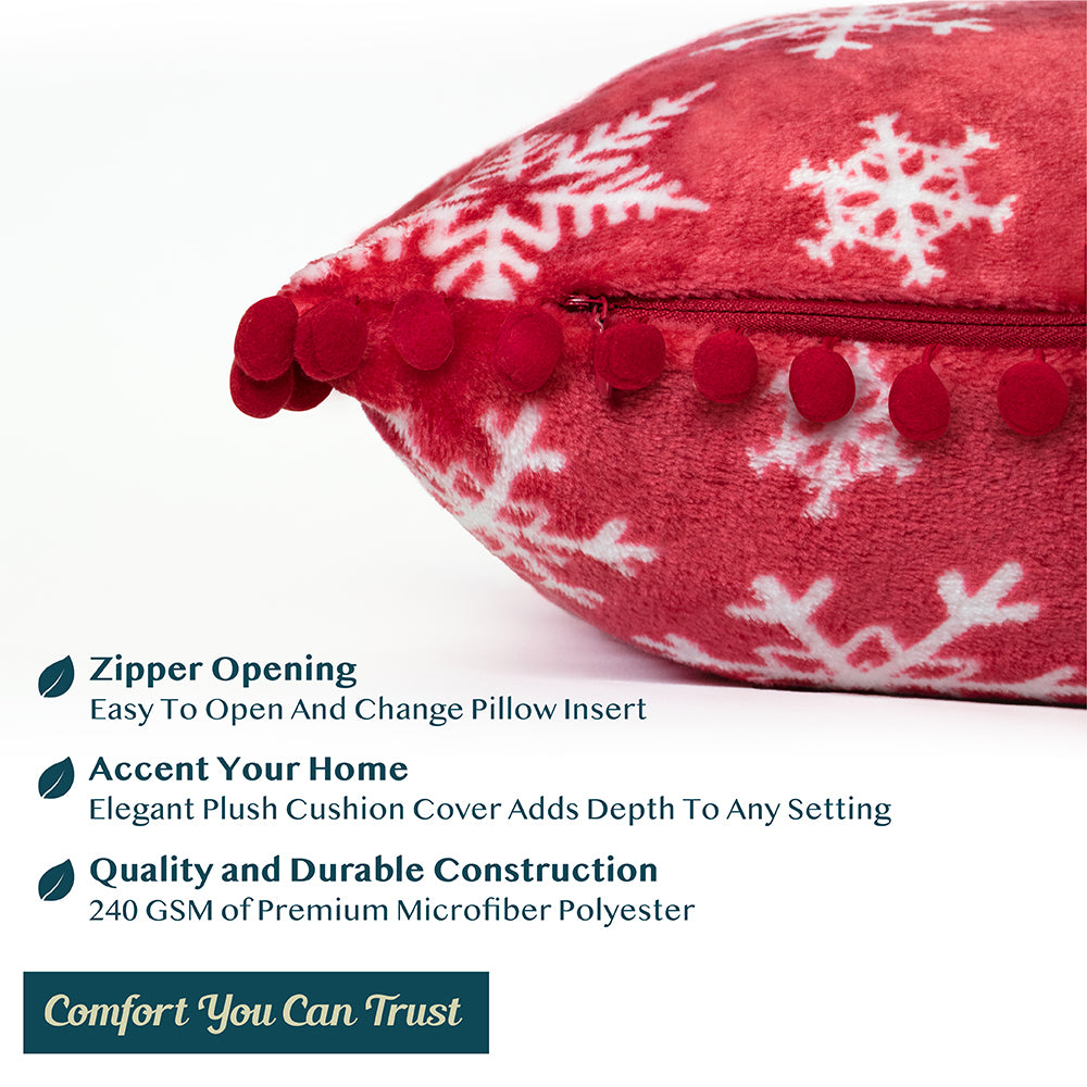 Throw Pillow Covers Set of 2 Sofa Decor POM POM Cushion Case 2 Sizes with Zipper