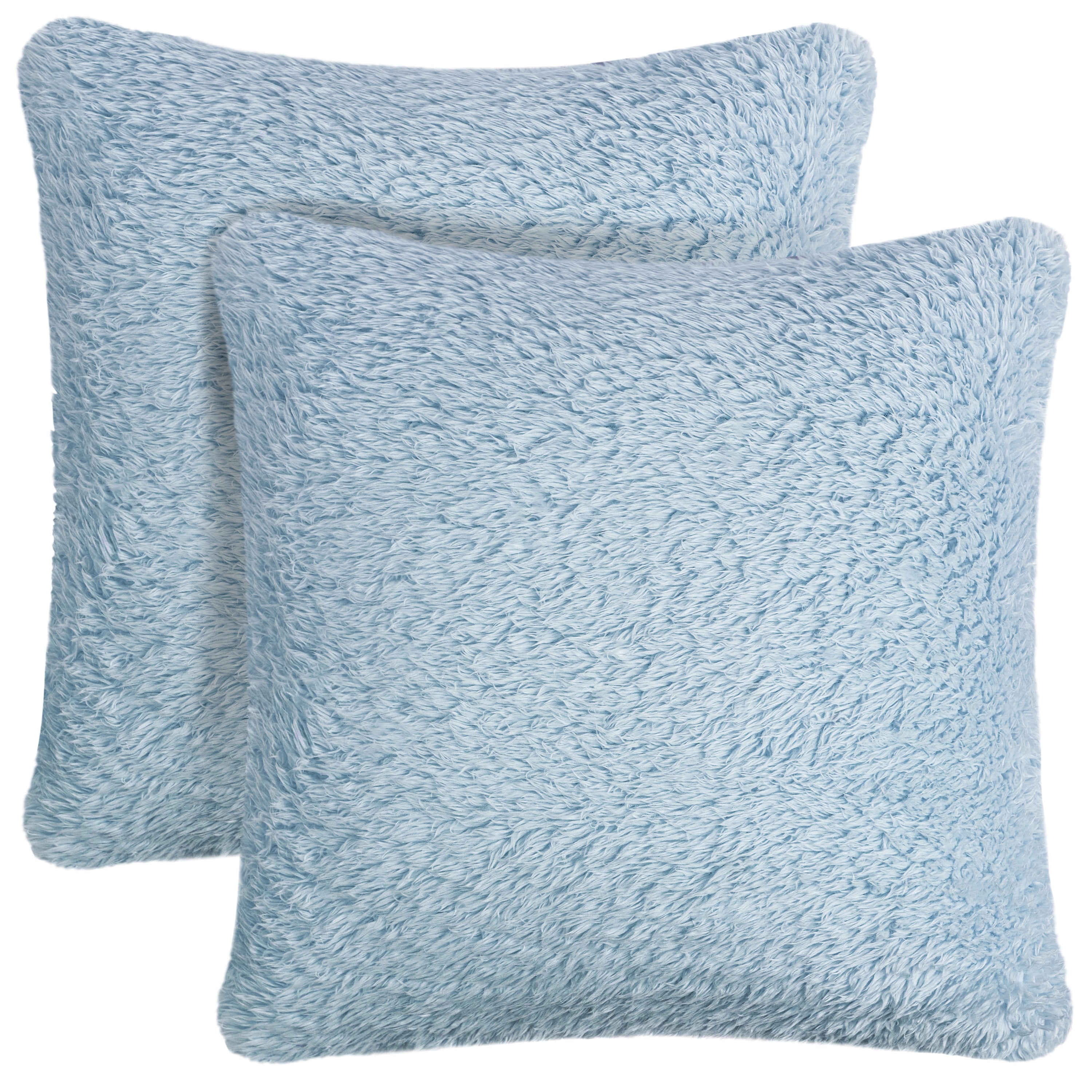 Throw Pillow Covers Set of 2 Sofa Decor Fuzzy Cushion Cases 2 Sizes with Zipper