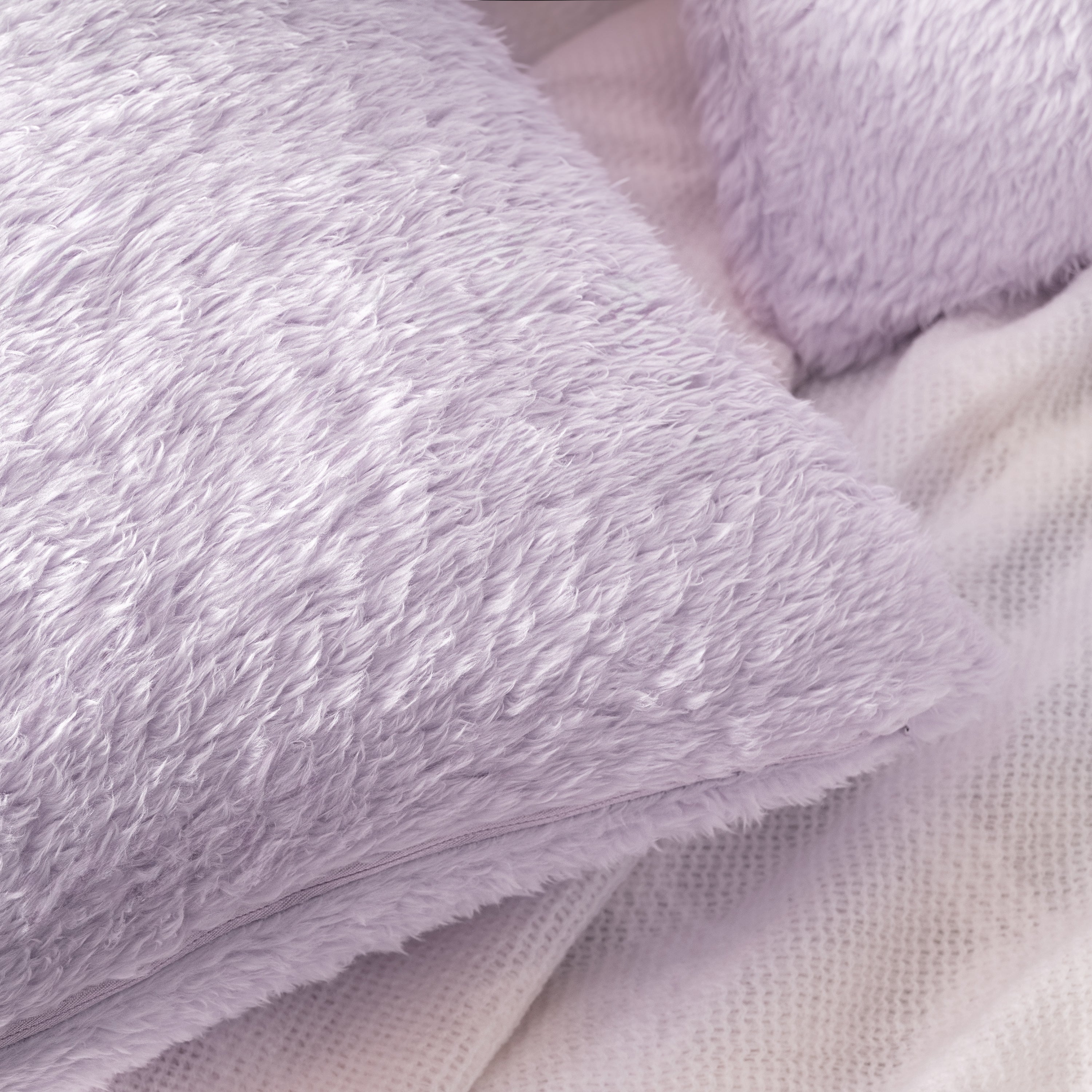 Throw Pillow Covers Set of 2 Sofa Decor Fuzzy Cushion Cases 2 Sizes with Zipper