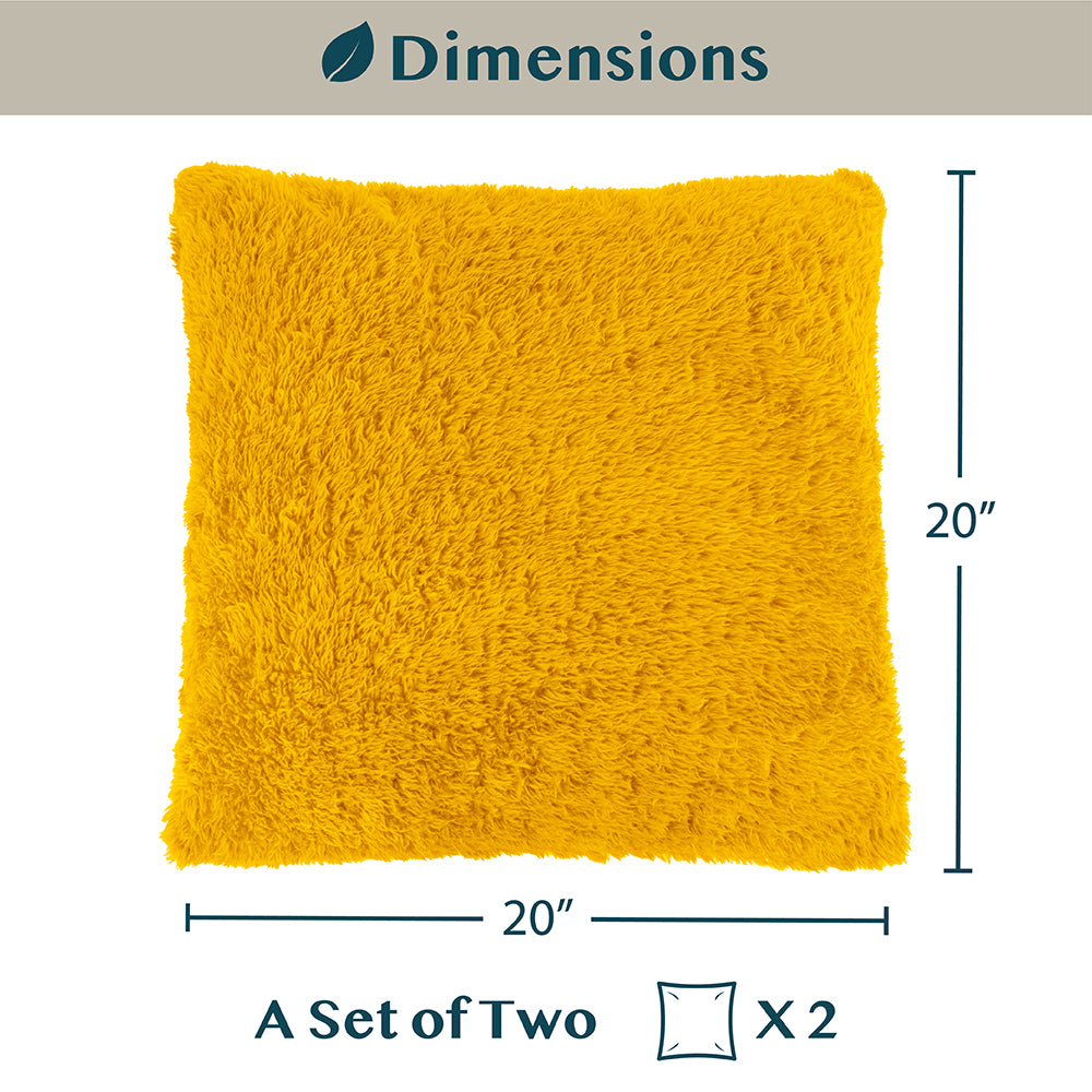 Throw Pillow Covers Set of 2 Sofa Decor Fuzzy Cushion Cases 2 Sizes with Zipper