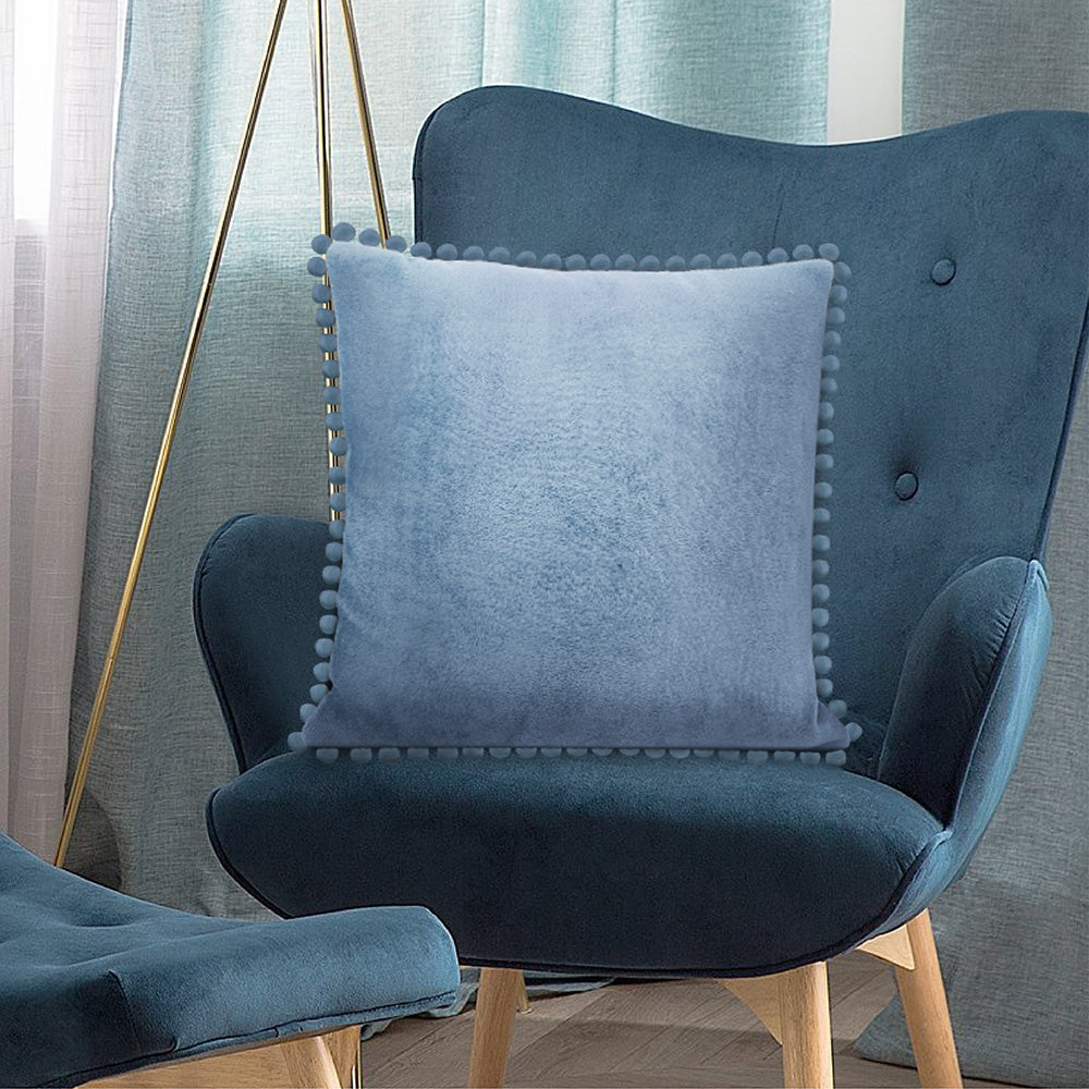 Throw Pillow Covers Set of 2 Sofa Decor POM POM Cushion Case 2 Sizes with Zipper