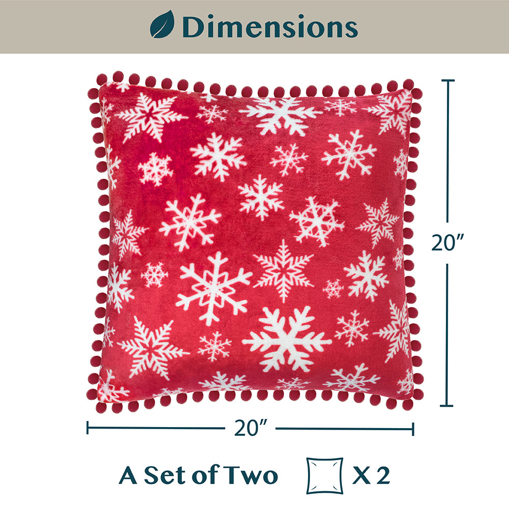 Throw Pillow Covers Set of 2 Sofa Decor POM POM Cushion Case 2 Sizes with Zipper