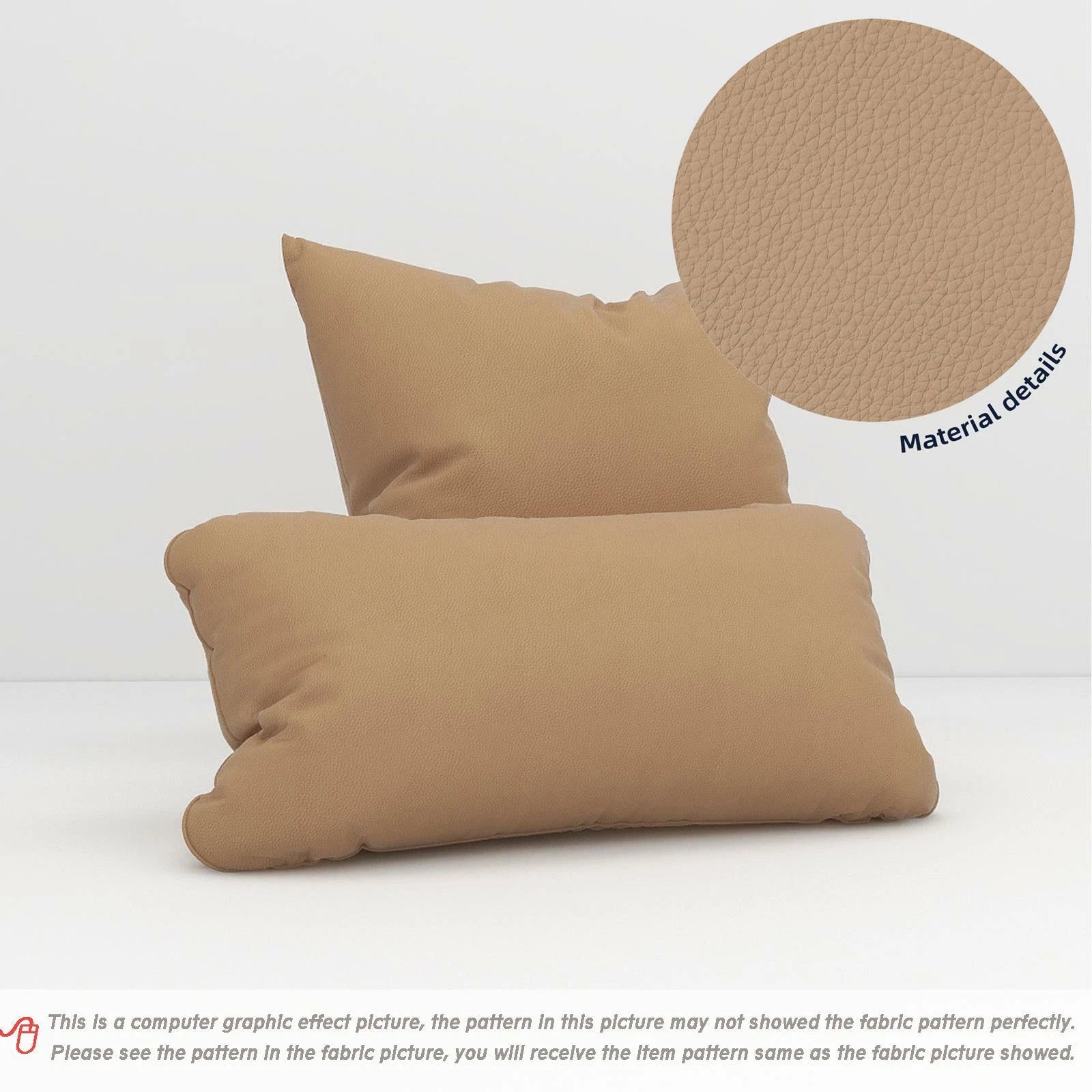 Pb031Cushion Cover*Nude Tan*Faux Leather synthetic Litchi Skin Box Sofa Seat