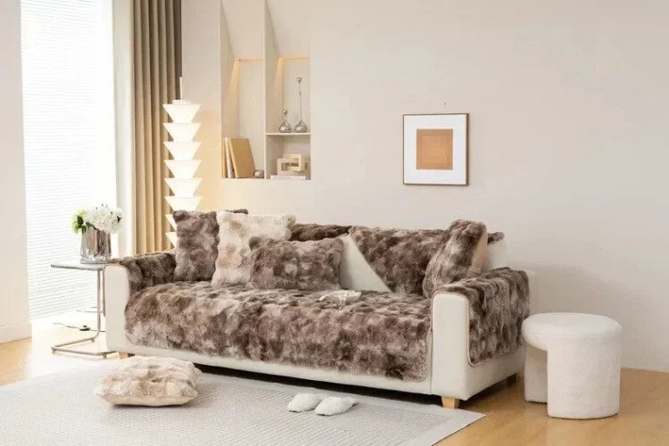 Plush Sofa Cover for Living Room SofaTowel Universal Non-slip Sofa Mat Blanket