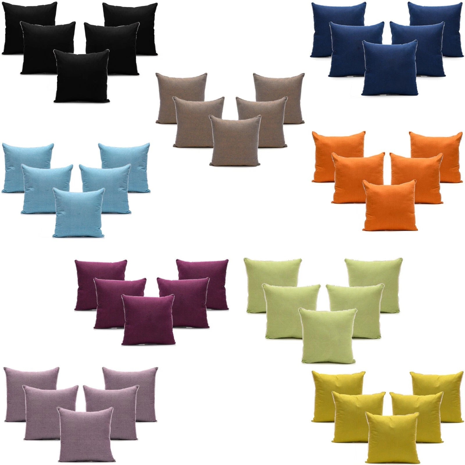 Cushion Covers Case Cotton Throw Pillow Cover Sofa Home Decor Solid with Lace-S5