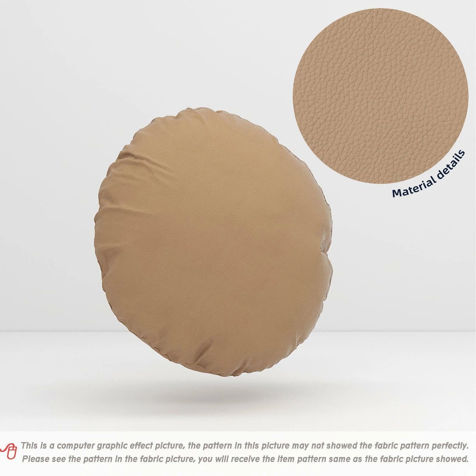 Pb031Cushion Cover*Nude Tan*Faux Leather synthetic Litchi Skin Box Sofa Seat