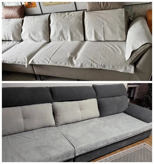 Solid Color Sofa Covers for Living Room Polar FleeceSofa Cushion Mat  Universal