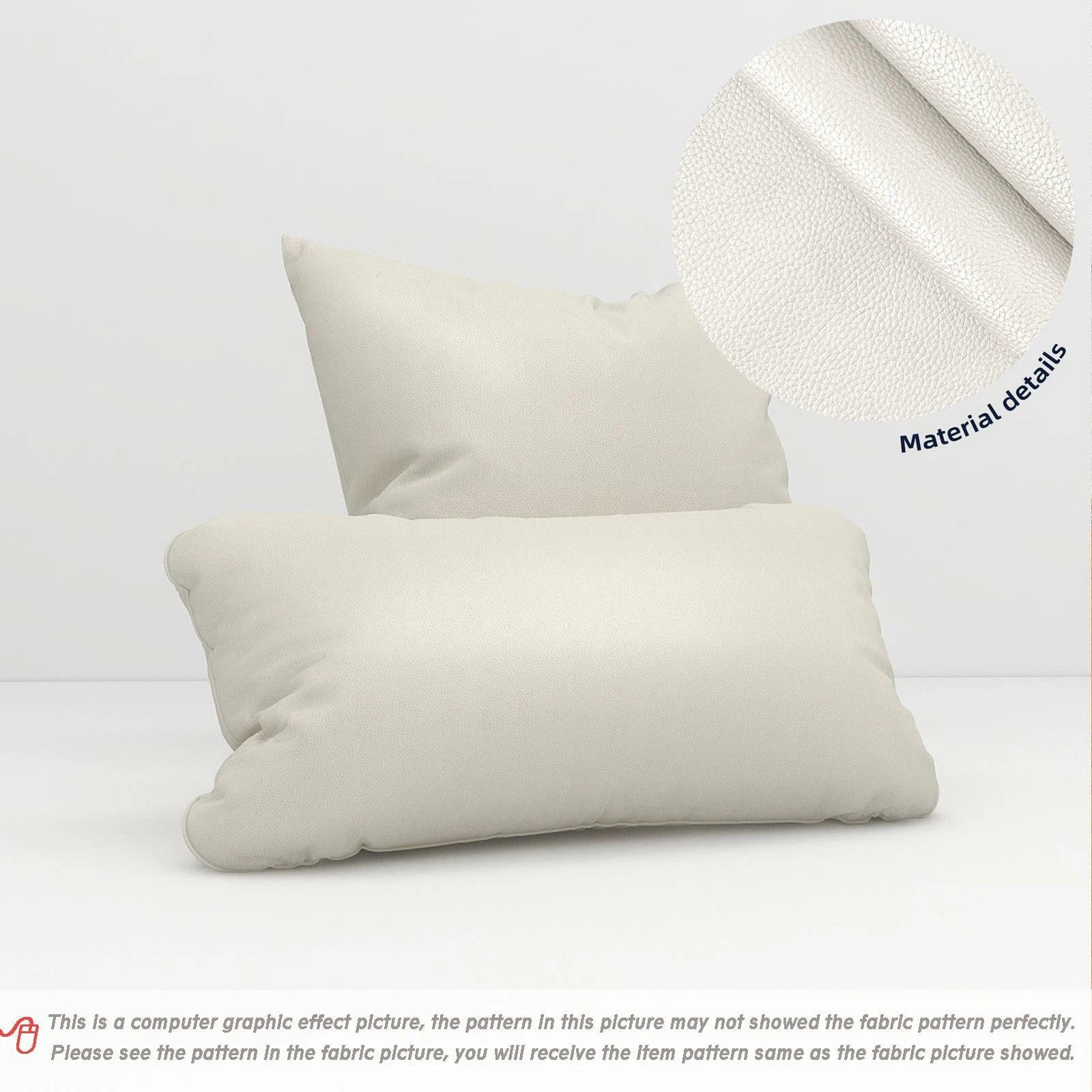 Pb045A Cushion Cover*Pearl White*Faux Leather synthetic Litchi Skin Sofa Seat