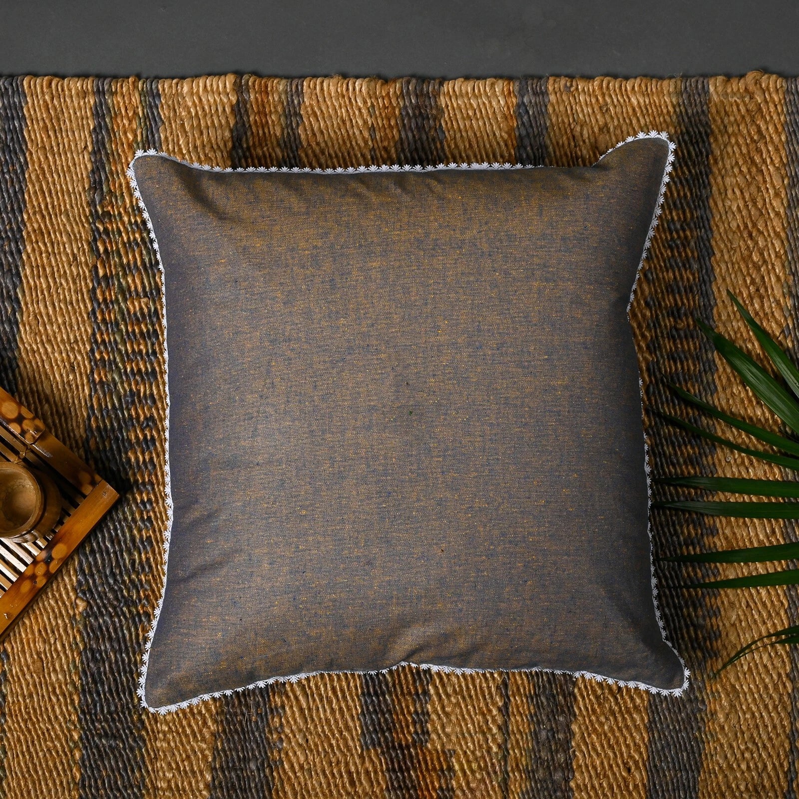 Cushion Covers Case Cotton Throw Pillow Cover Sofa Home Decor Solid with Lace-S5