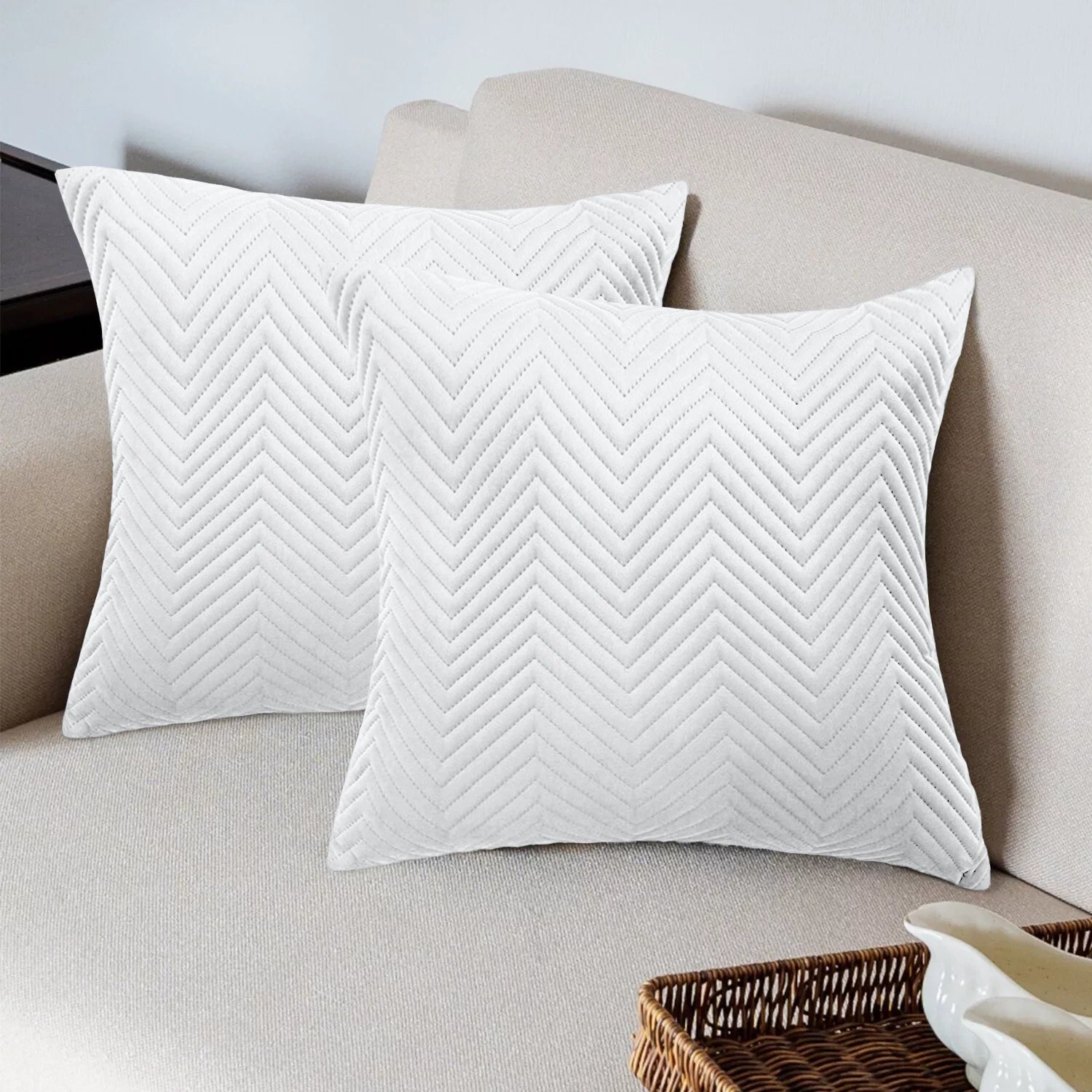 Pack of 1,2,4,6 Velvet Filled Cushion Covers 18x18 Sofa Decor Throw Pillow Cases