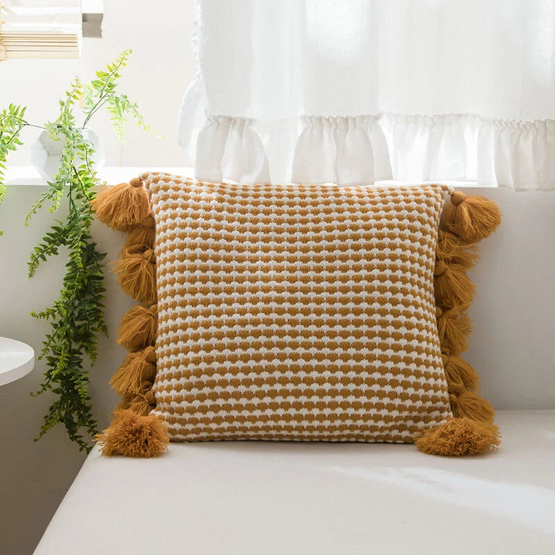Knitted Thread Throw Pillowcase Cushion Cover Sofa Bed Office Waist Pillow Cover
