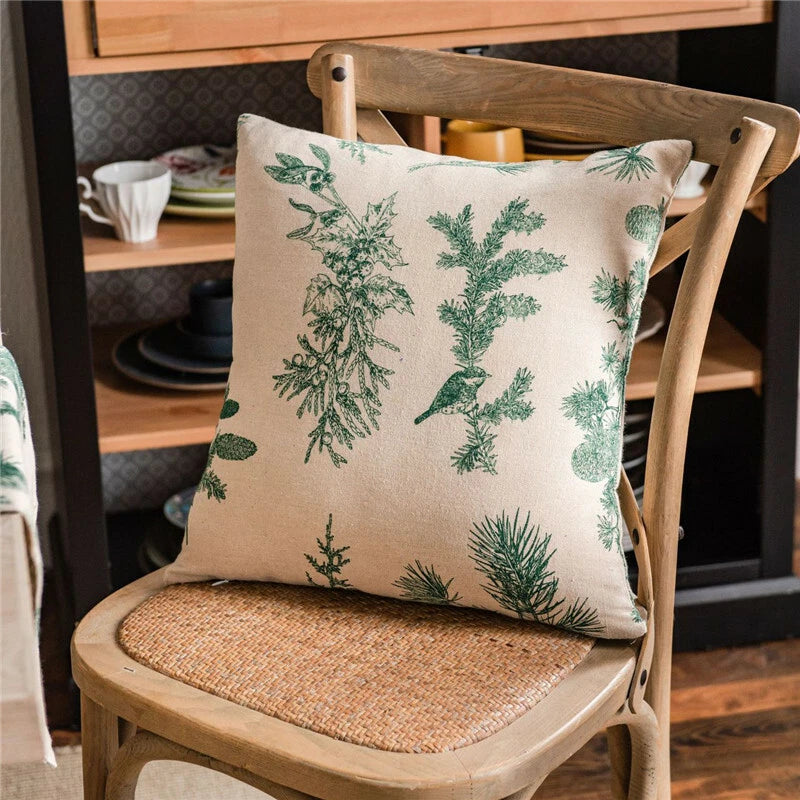 Home Print Cushion Covers Square Pillowcase Sofa Throw Waist Bed Decor Christmas
