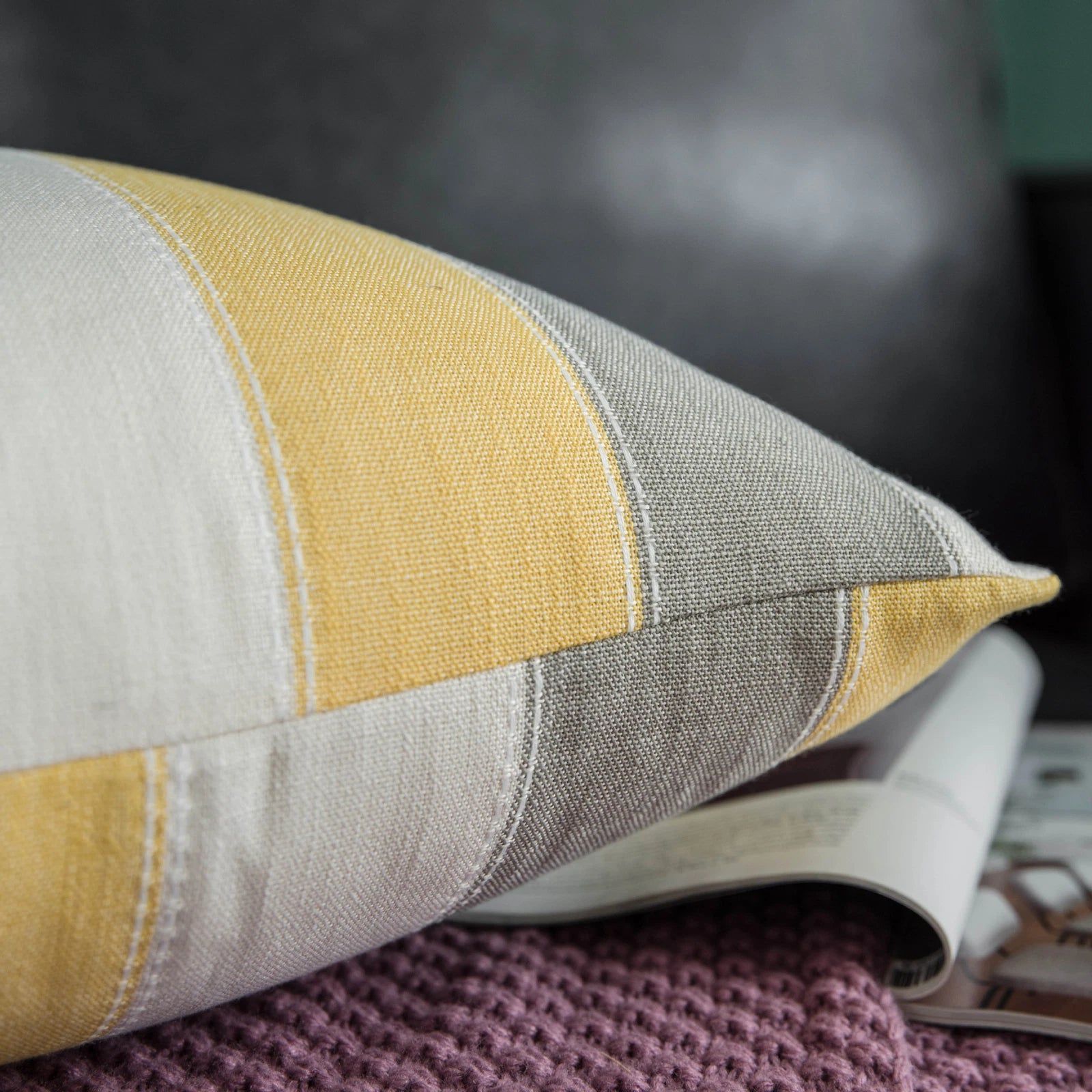 1pc Striped Square Pillowcase Sofa Throw Cushion Cover Bed Pillow Case 45cm 60cm