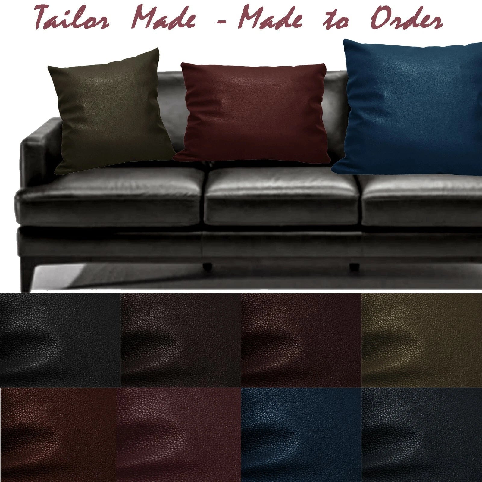 Tailor Made(Cover Only) Faux Leather Sofa Patio Bench Cushion Pillow Case Pb2