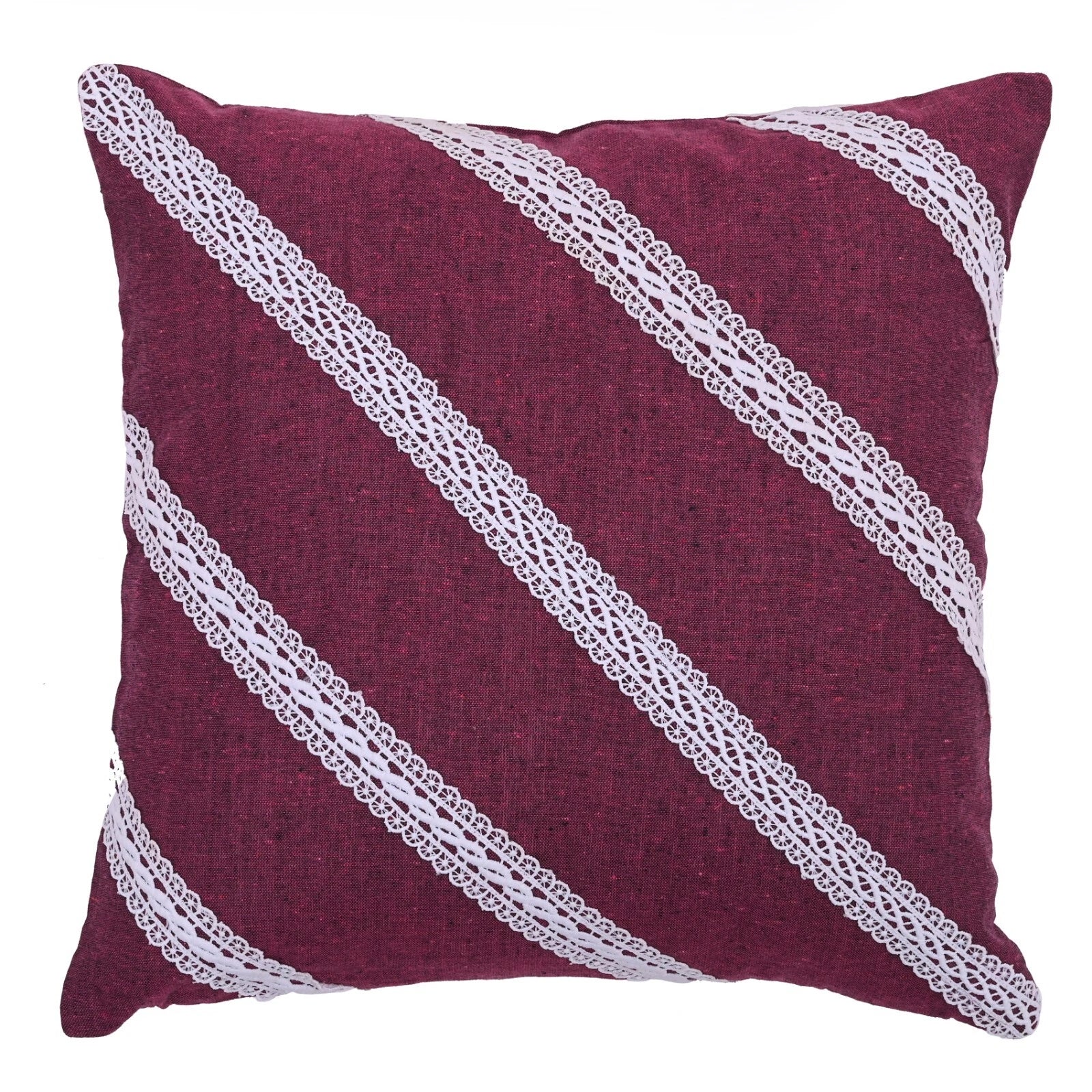 Home Decorative Cotton Cushion Cover Throw Pillowcase Sofa Decor Diagonal Lace