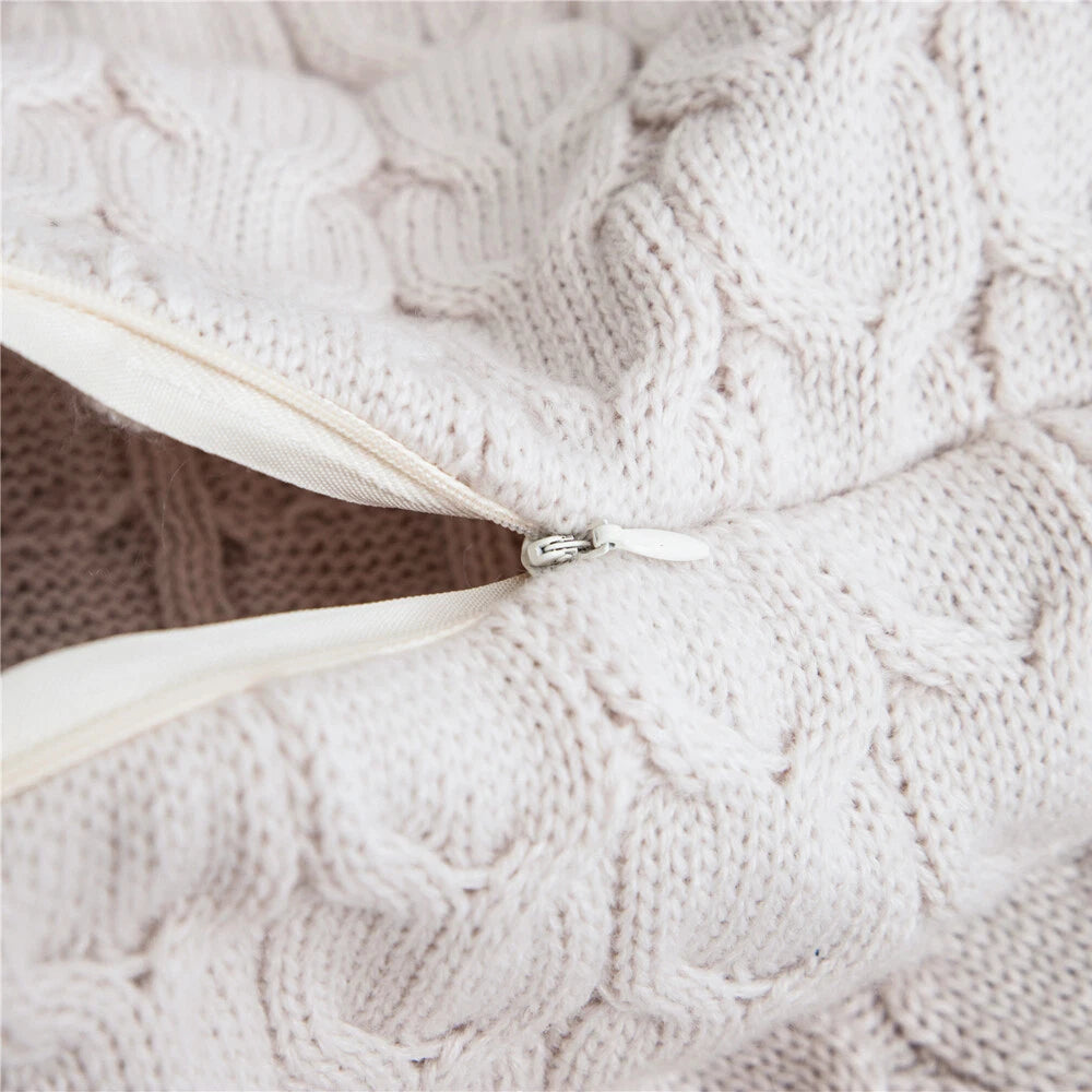 Knitted Pillow Cover Pillowcase Coreless Pillow Cushion Throw Sofa Car Bed Decor