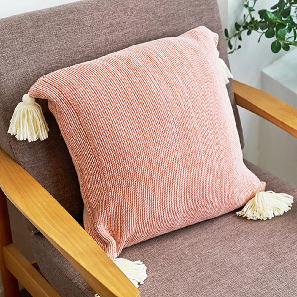 Tassel Cushion Cover Knitted Pillow Covers Pillowcase Sofa Throw Bed Home Decor