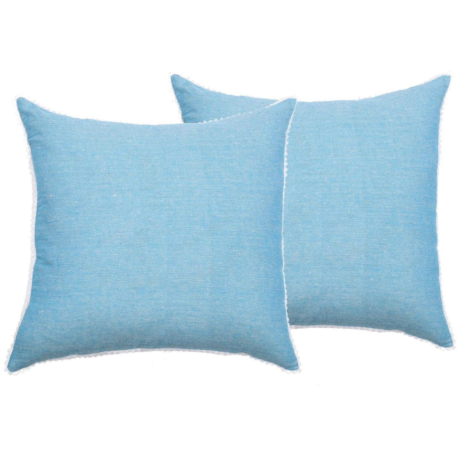 Pillow Covers Cotton Throw Cushion Case Cover Sofa Home Decor Solid with Lace-S2