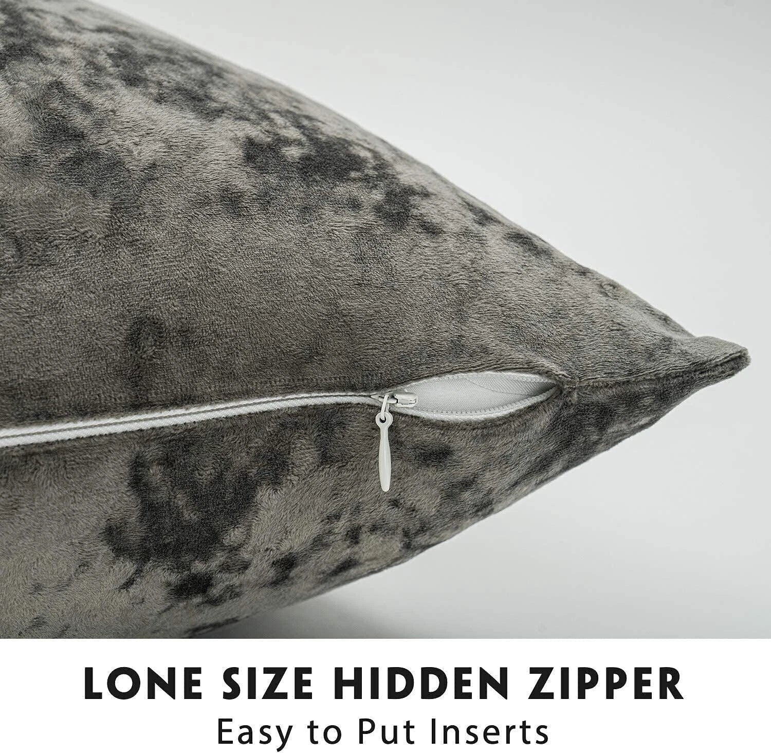 Umi Velvet Cushion Covers Plain Throw Pillow Cases Seat Sofa Bed Set of 4 Square