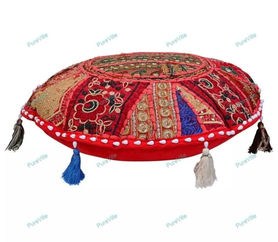 Pillow Cover Indian Handcrafted Patchwork Decor Car Sofa Cushion Case