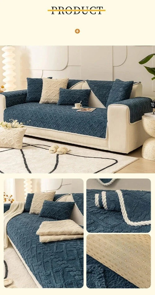 Sofa Protector Home Decor Fleece Sofa Cover Sofa Seat Slipcovers Plush Jacquard
