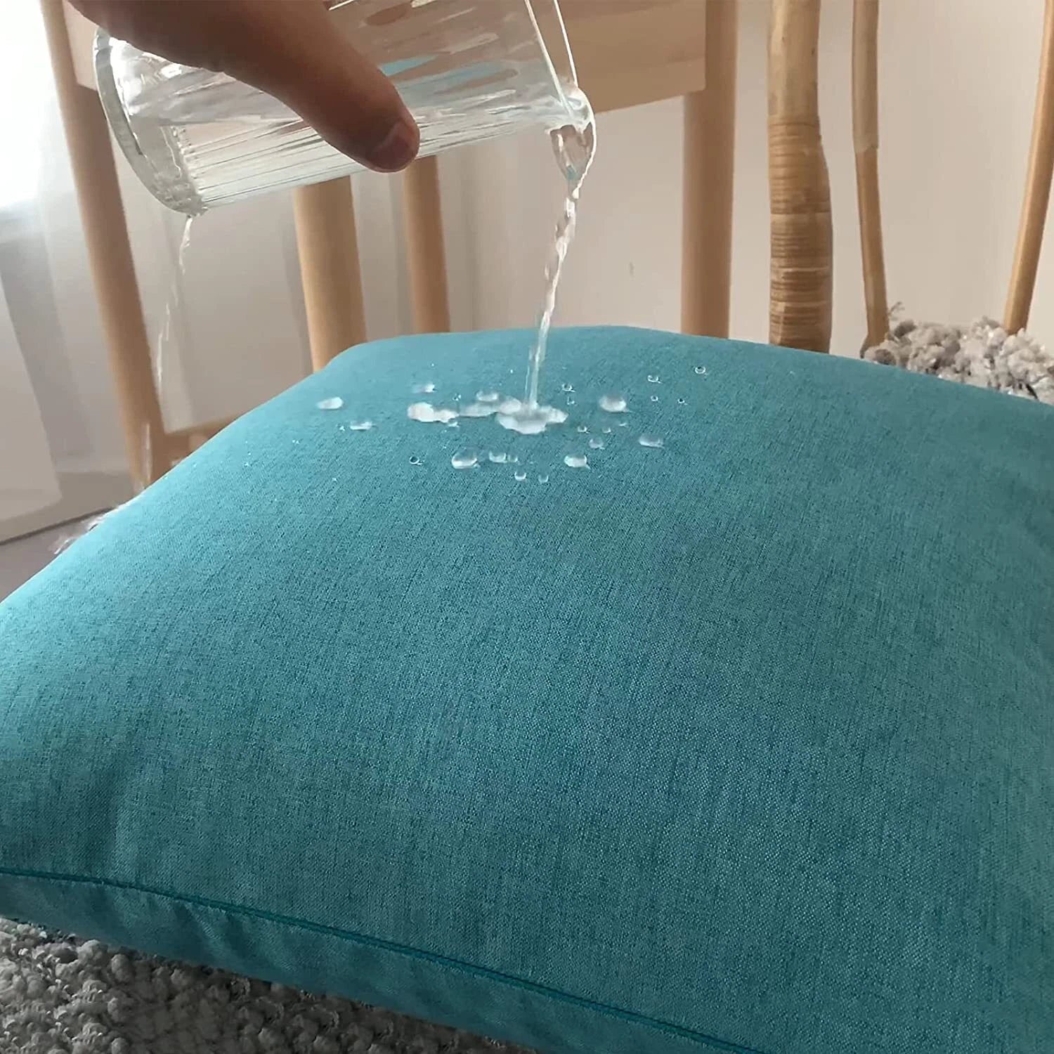 Outdoor Waterproof Cushion Cover Square Pillow Cases for Patio Tent Couch Sofa