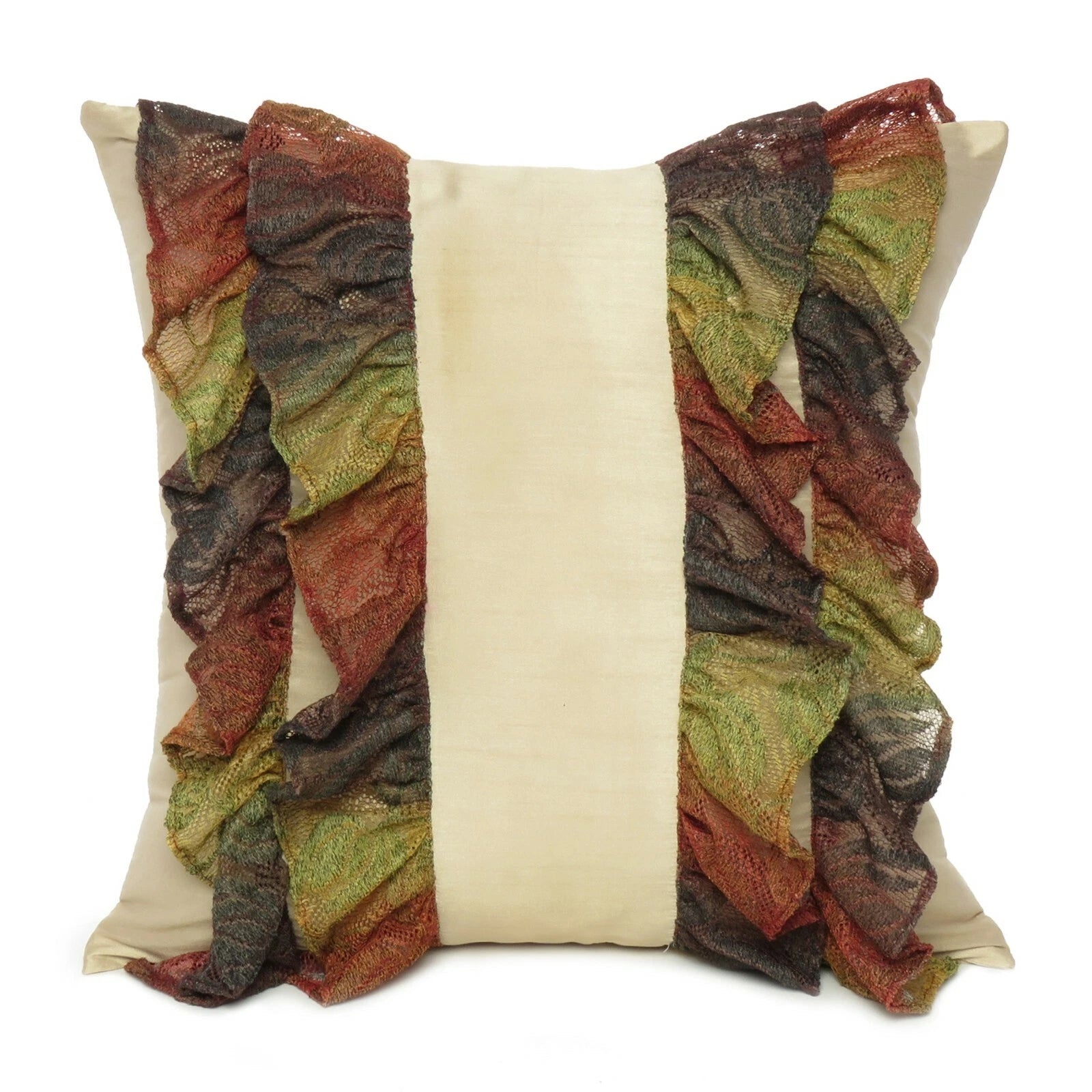 Cushion Cover Throw Pillow Cases Polydupion Beige Ruffle Lace Floral Sofa Bed