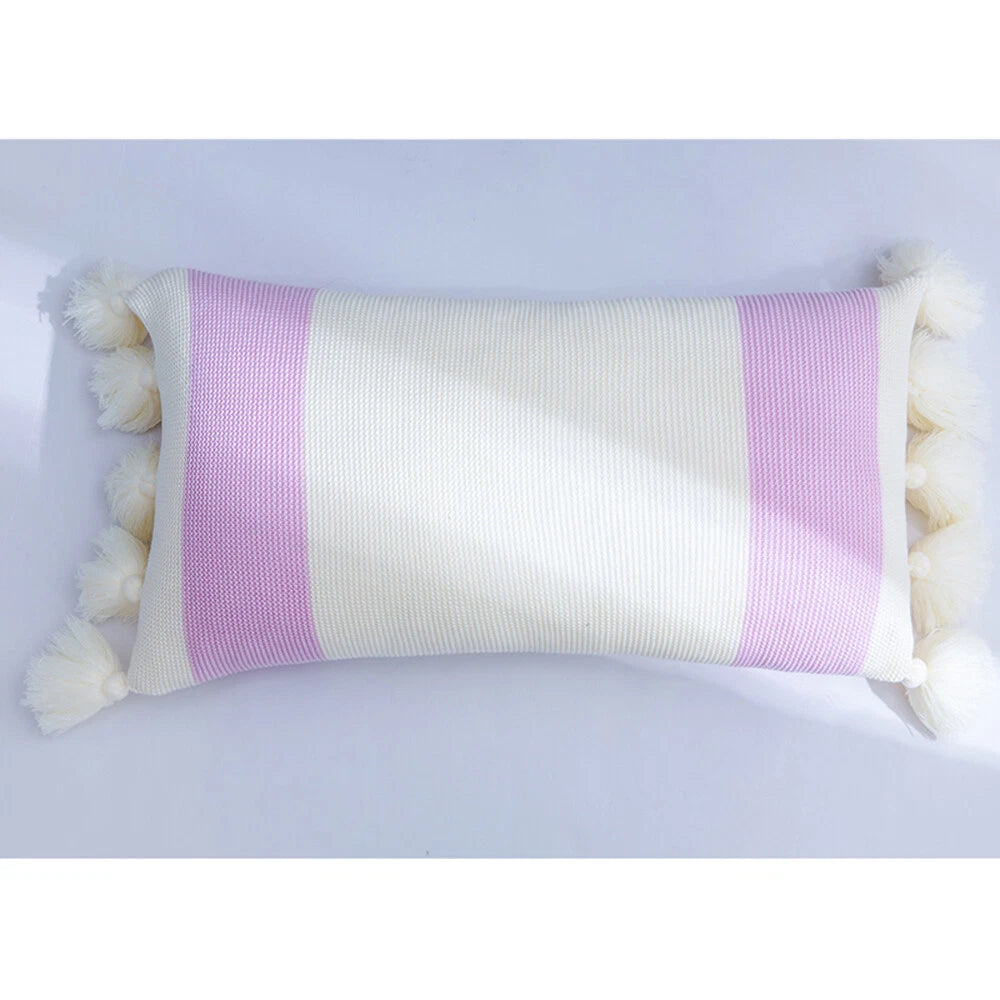 Sofa Knitted Tassel Throw Pillowcase Office Bed Waist Cushion Pillow Cover Decor