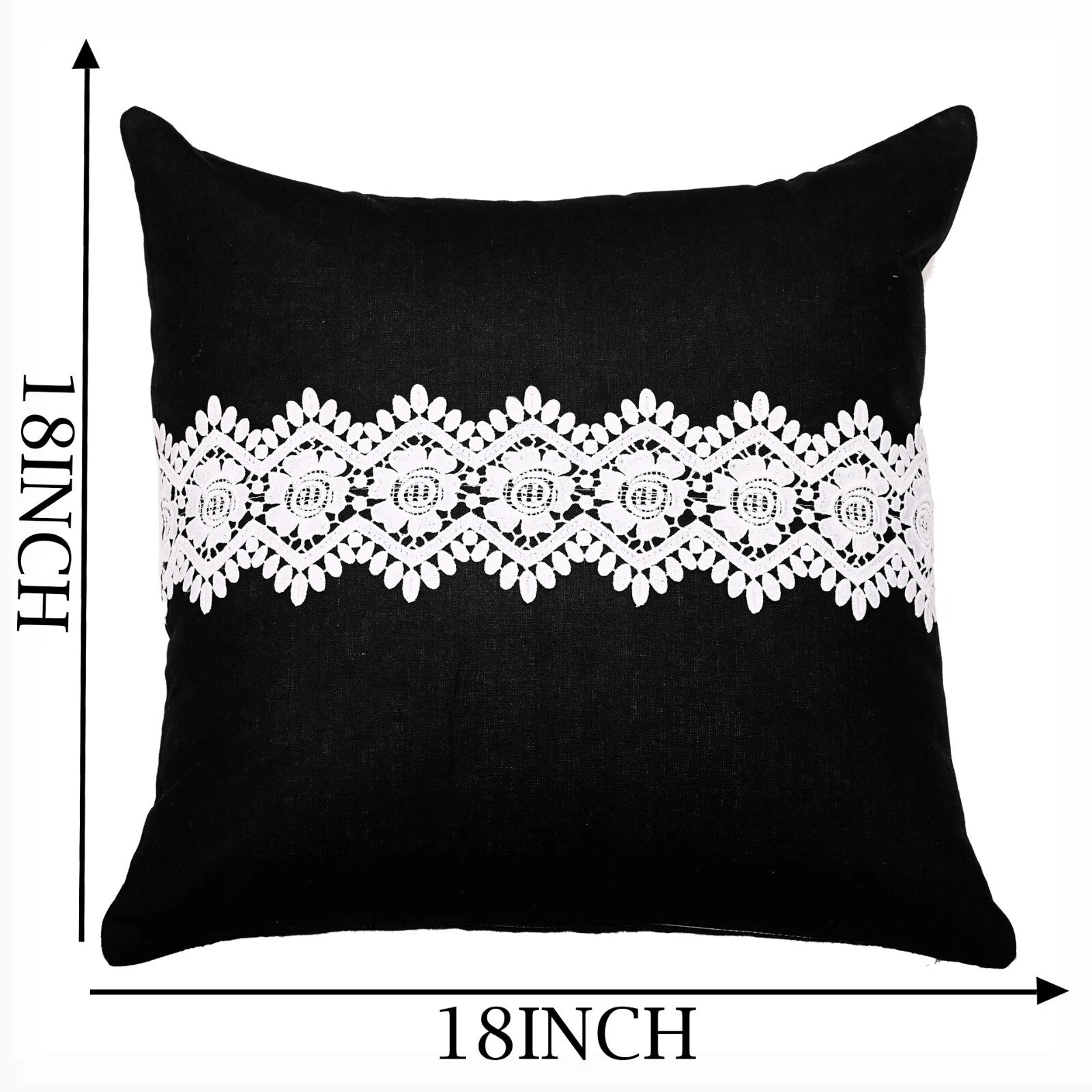 Home Decor Cushion Cover Sofa Decorative Throw Pillowcase Covers Solid with Lace