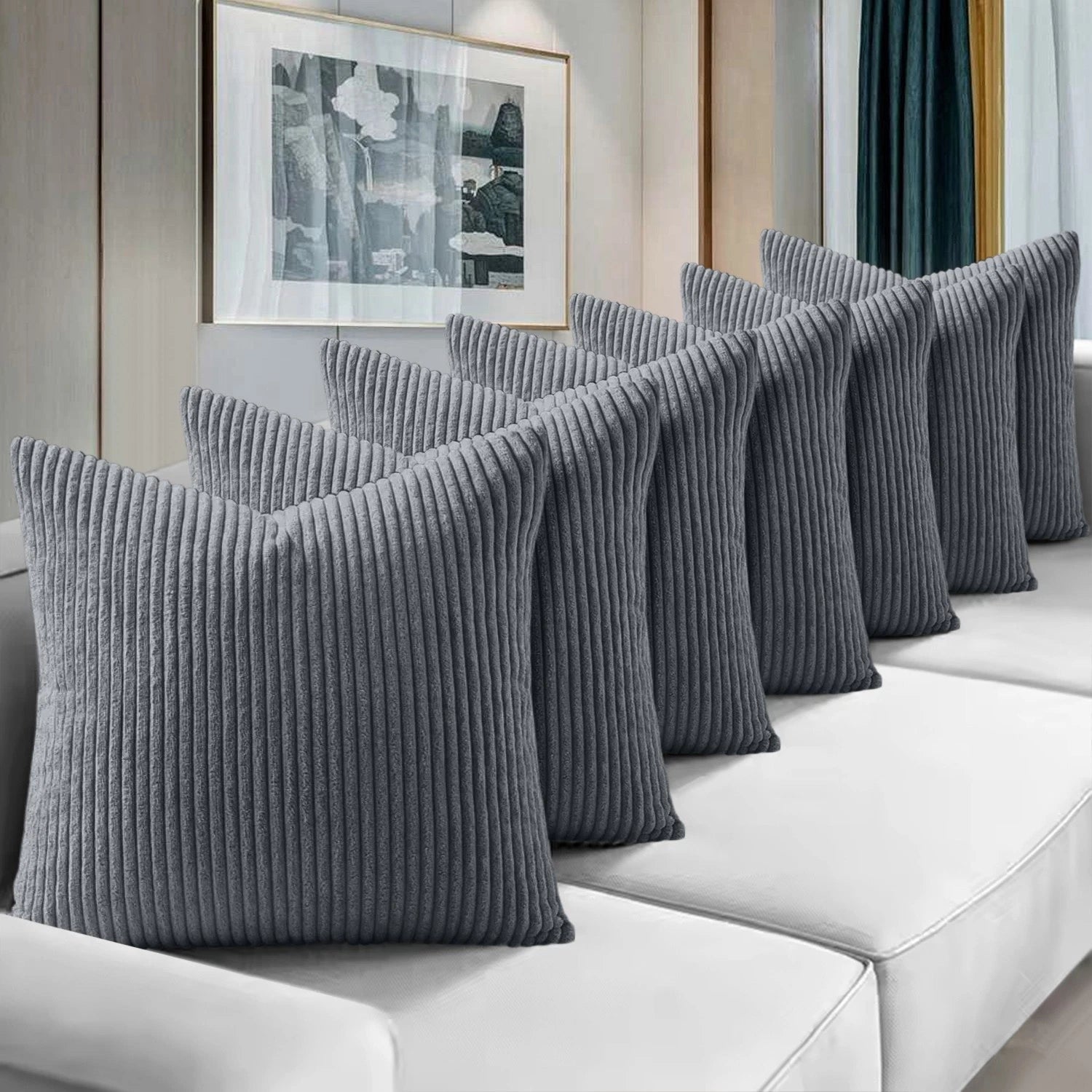 Pack of 1,2,4,6 Velvet Filled Cushion Covers 18x18 Sofa Decor Throw Pillow Cases