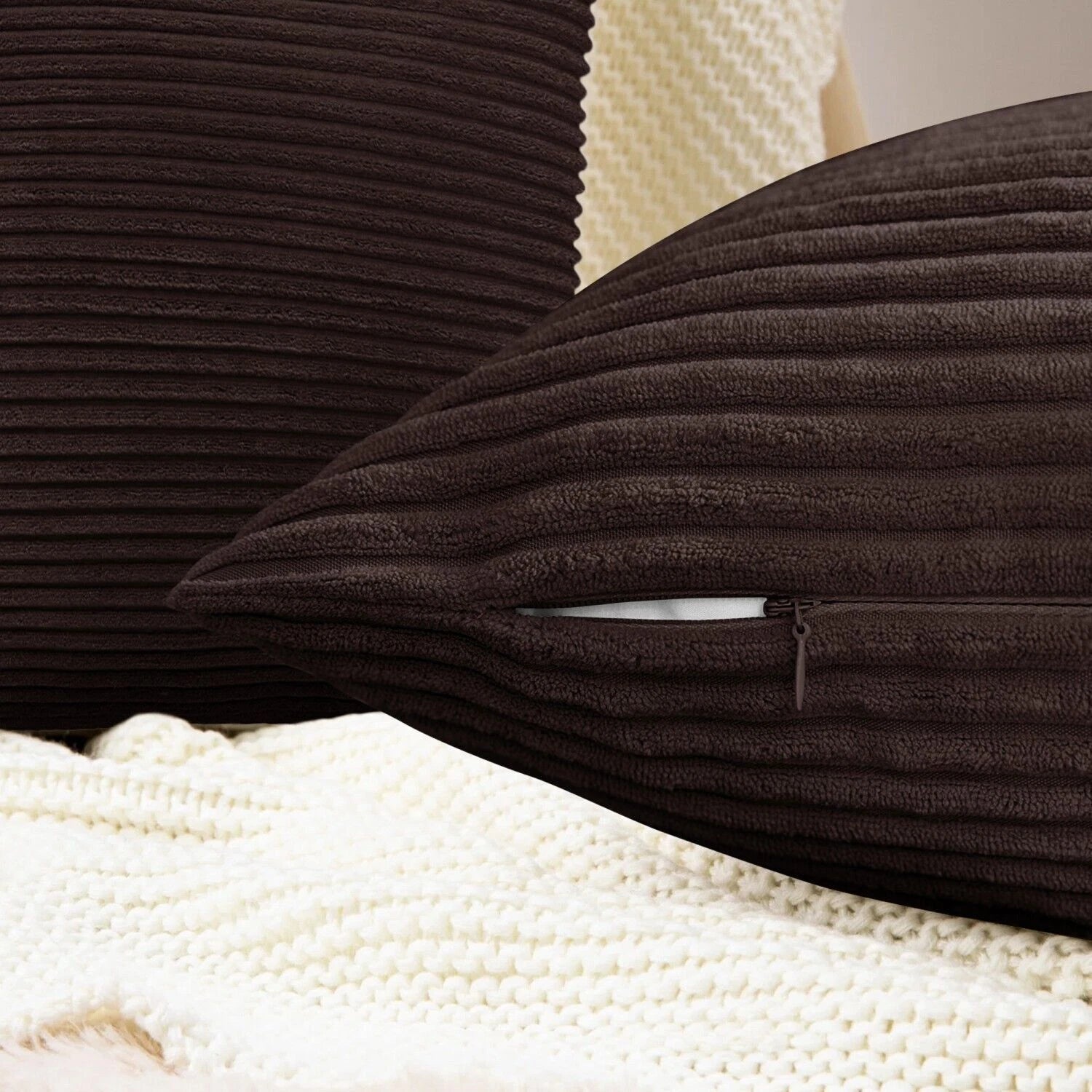 Pack of 1,2,4,6 Velvet Filled Cushion Covers 18x18 Sofa Decor Throw Pillow Cases