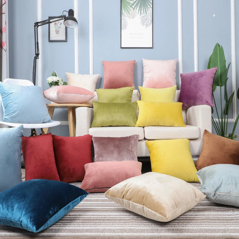 Dutch Velvet Pillow Case Solid Color Bed Pillowcase Bed Head Sofa Cushion Cover