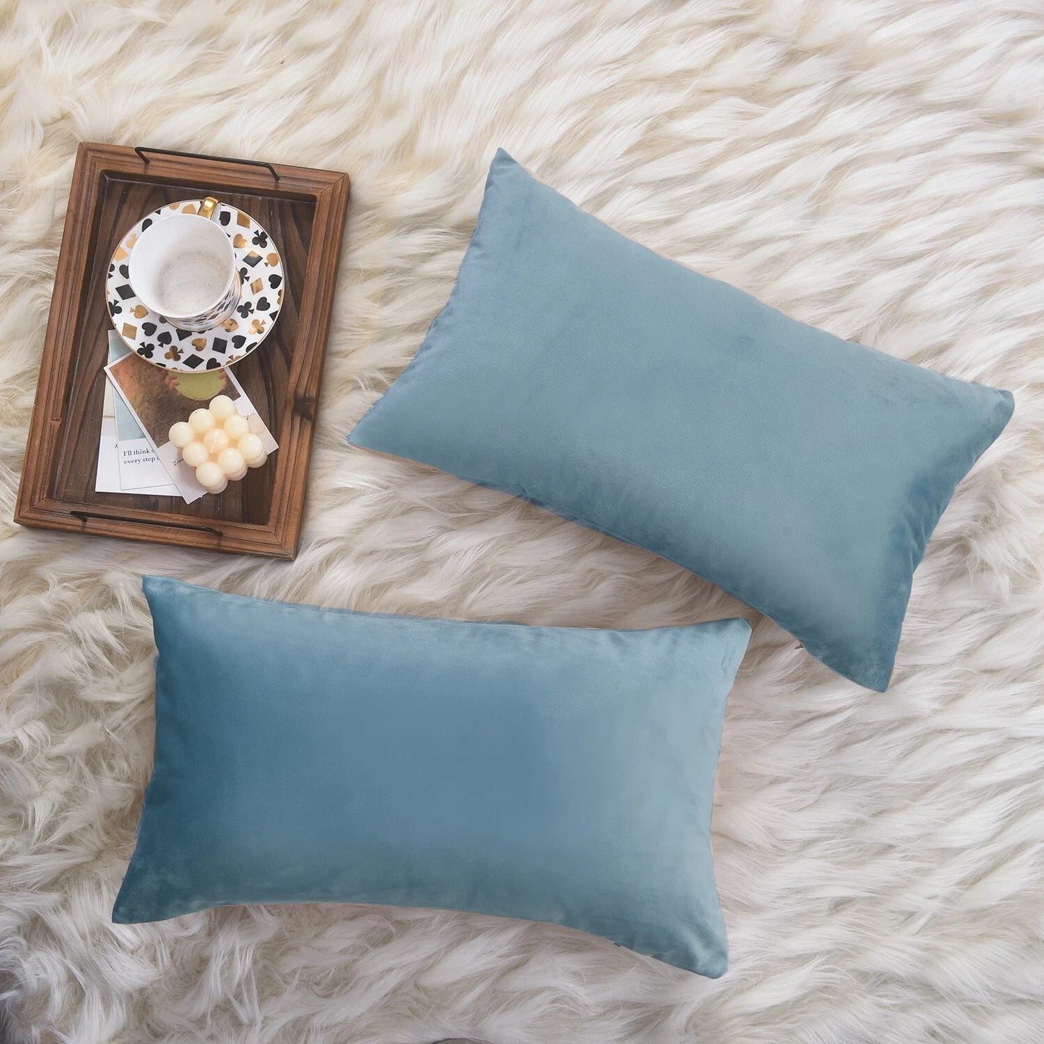 Plain Velvet Cushions Covers 30x51 cm Luxury Soft Velvet Sofa Bed Pillow Cases