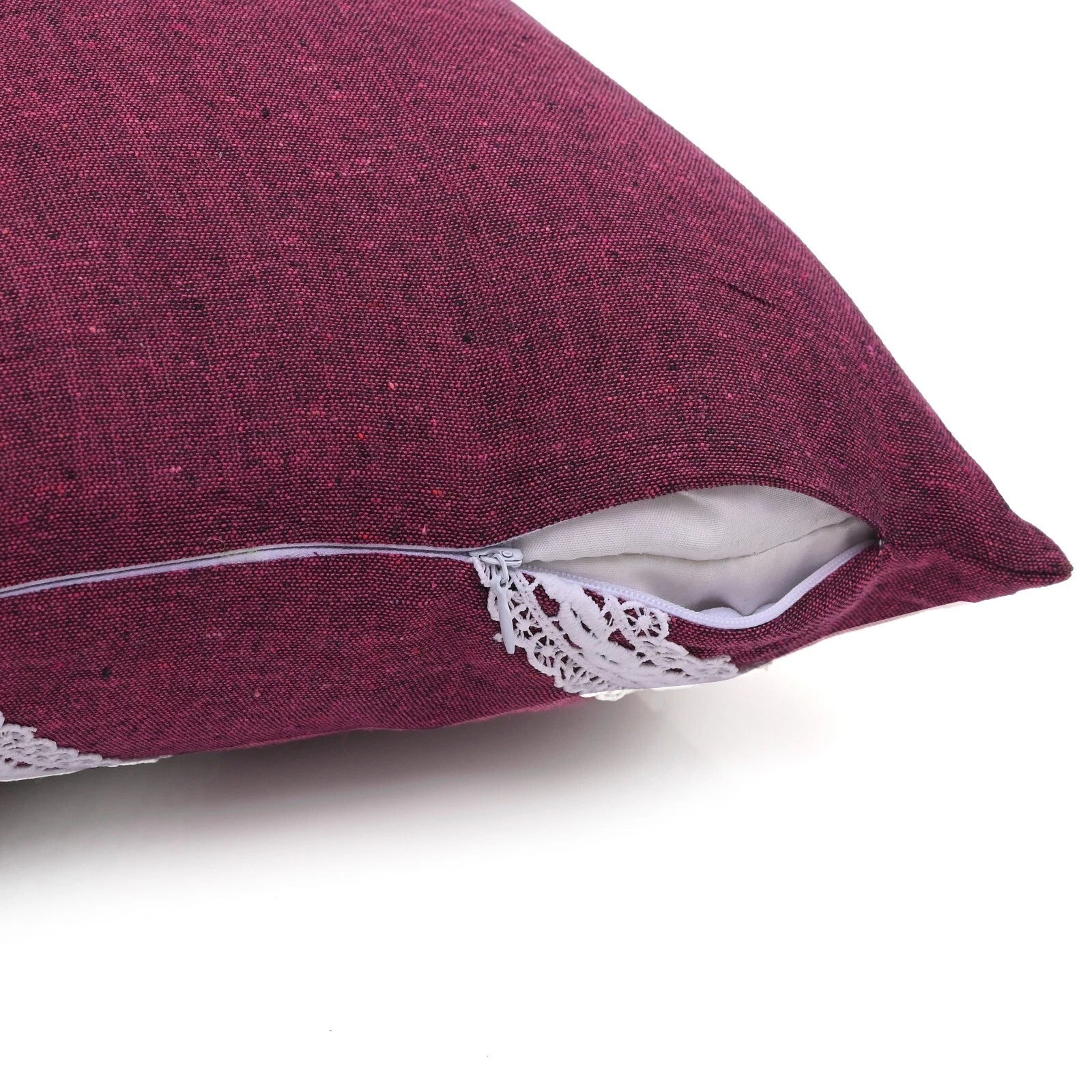 Home Decorative Cotton Cushion Cover Throw Pillowcase Sofa Decor Diagonal Lace