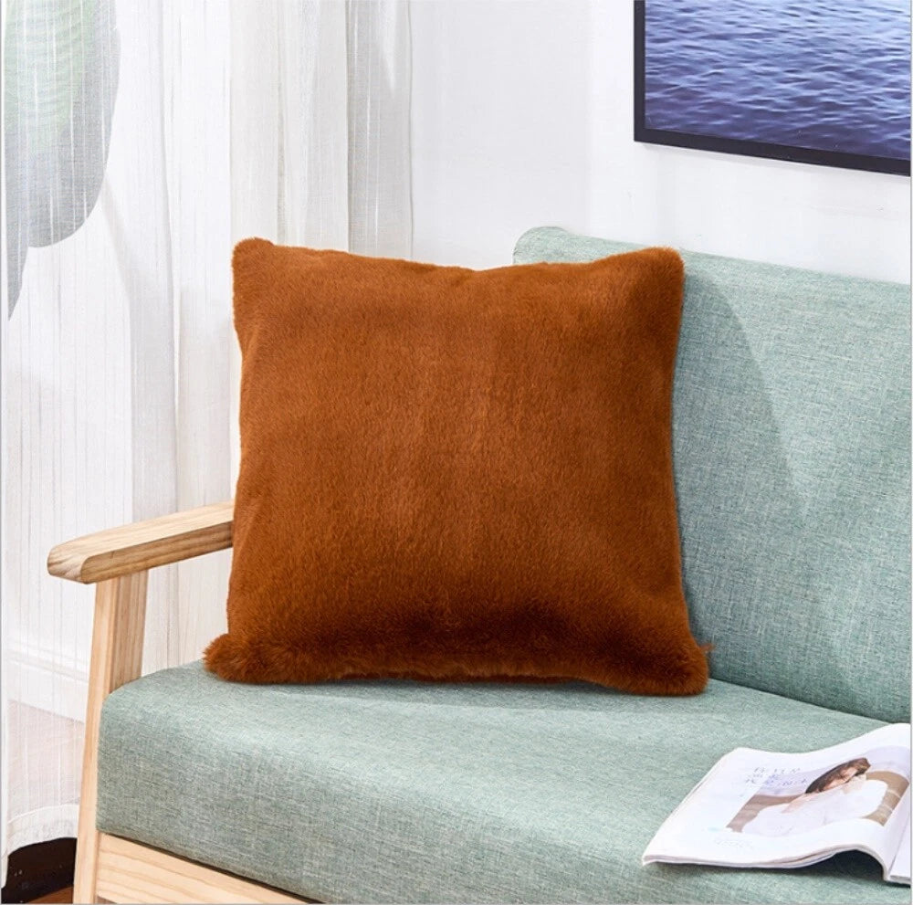 Fluffy Faux Fur Shaggy Soft Sofa Bed Home Car Decor Pillow Case Cushion Cover