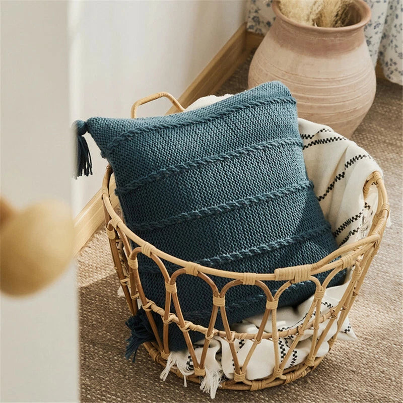 Soft Knitted Cushion Pillow Case Pillows Covers Sofa Bed Office Throw Home Decor