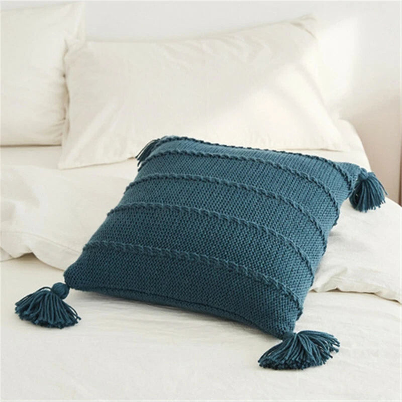 Soft Knitted Cushion Pillow Case Pillows Covers Sofa Bed Office Throw Home Decor