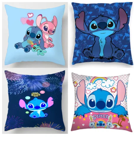 Disney Stitch Pillowcase โ Anime Kawaii Double-Sided Print Pillow Cover for Kids