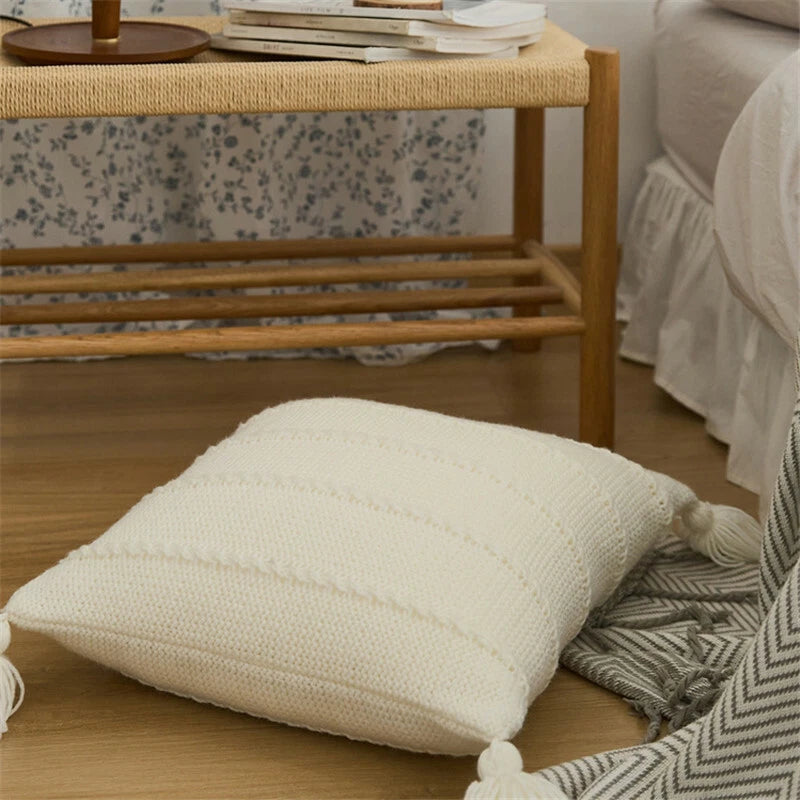 Soft Knitted Cushion Pillow Case Pillows Covers Sofa Bed Office Throw Home Decor